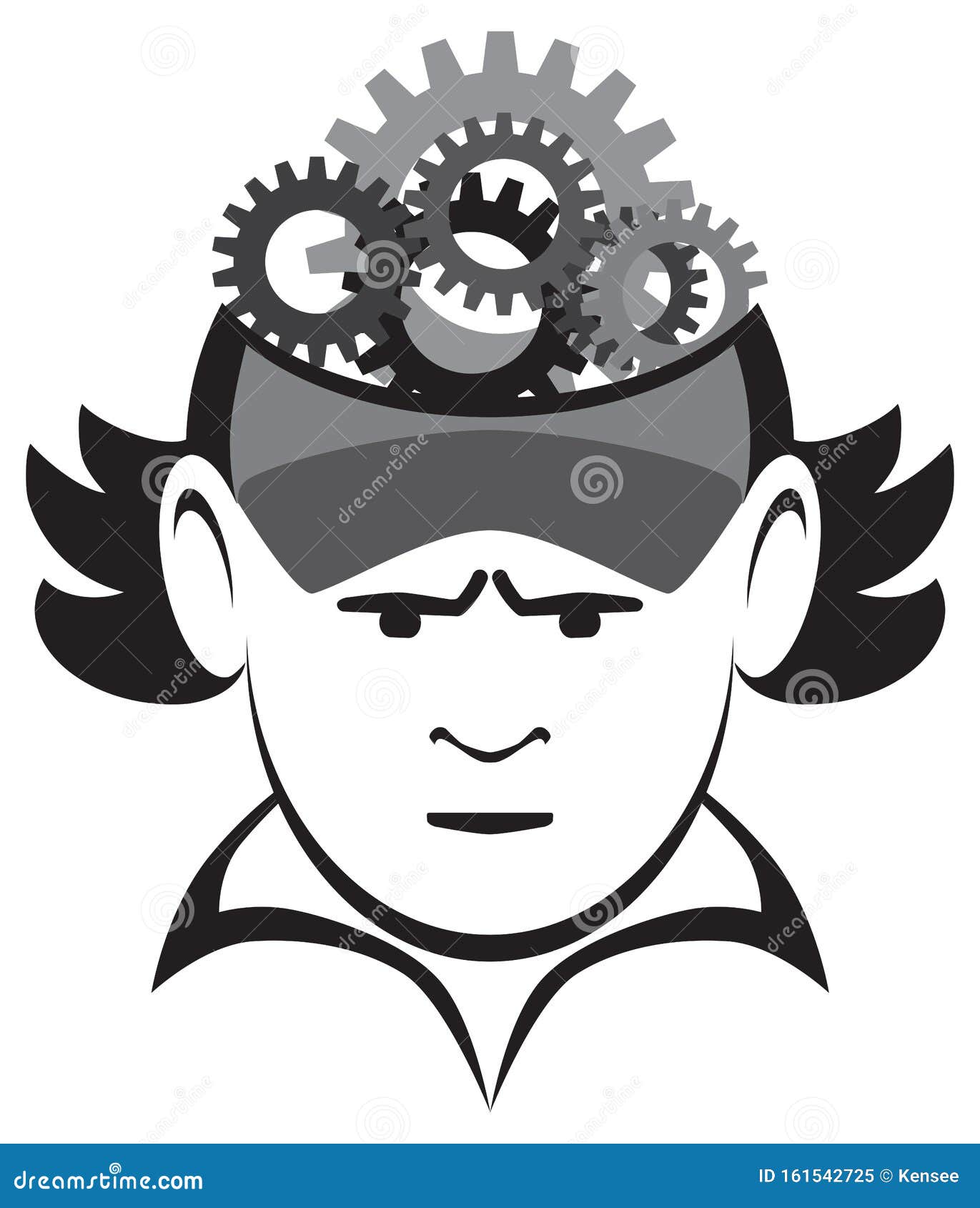Cartoon Gear Head with Problem Stock Vector Illustration of analyze, collar 161542725