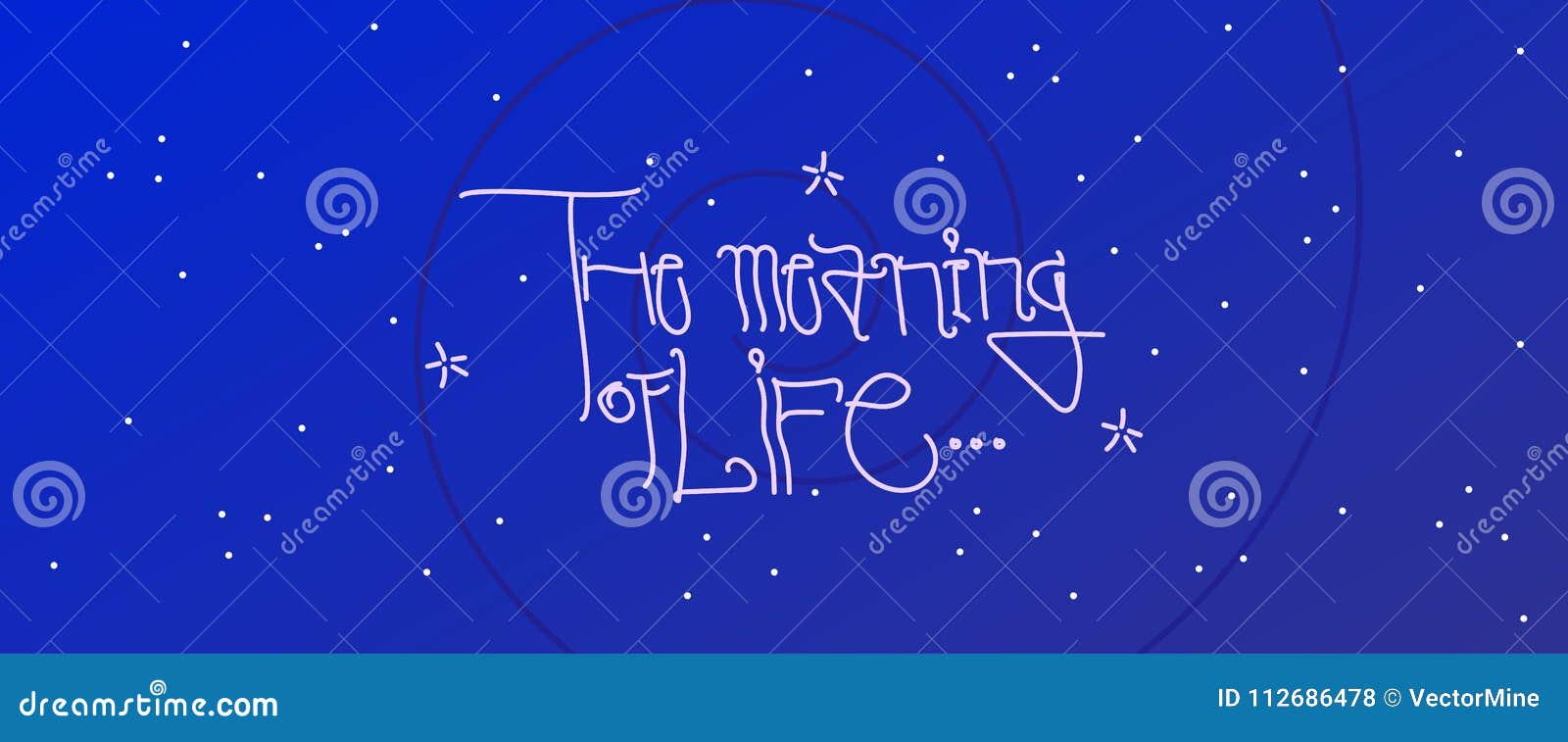 The Meaning of Life Calligraphic Vector Design on Blue Cosmos
