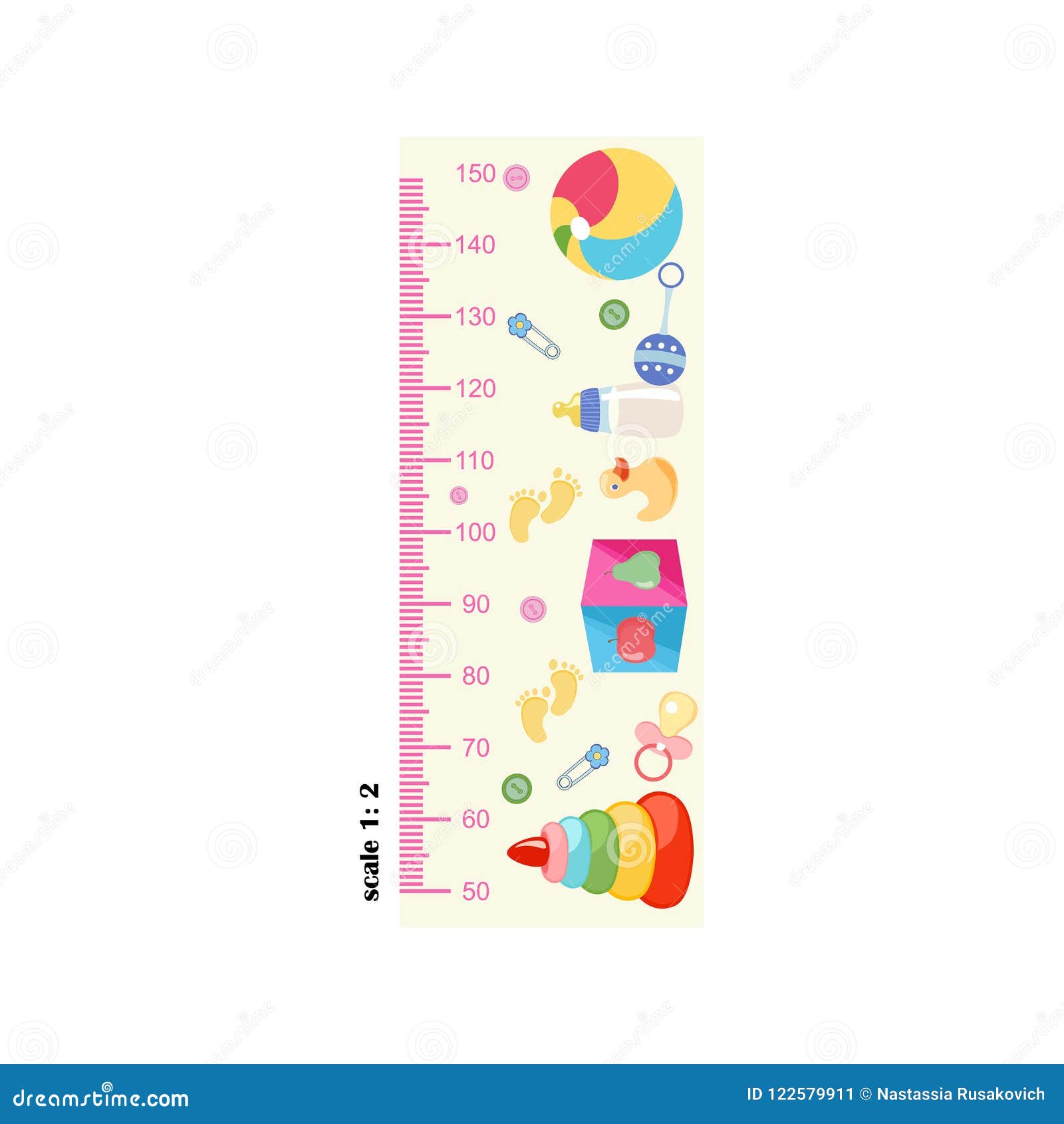 Measure Growth, Meter, Children`s Elements, Growth. Stock Vector ...