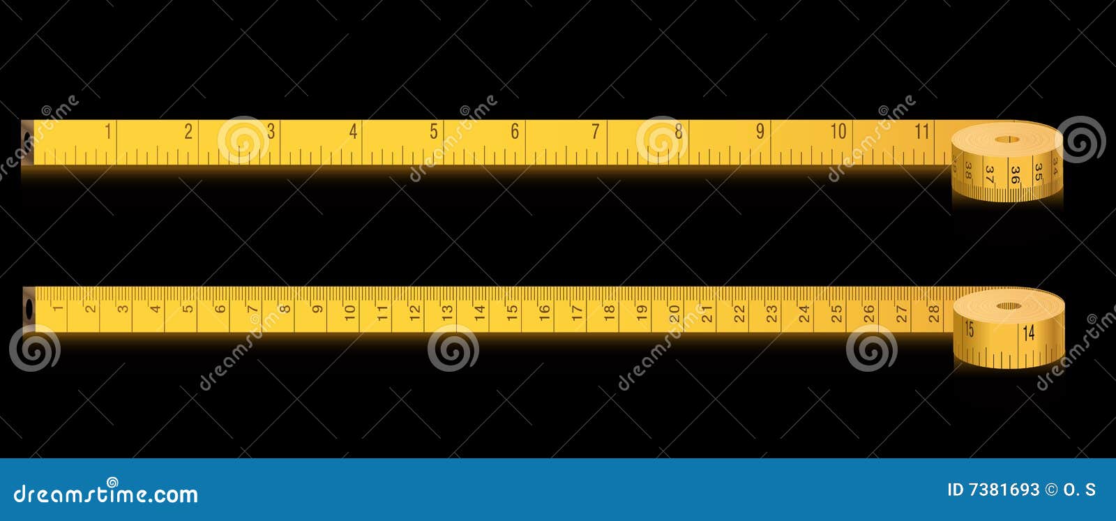 Measure Tape - Inches and Centimeters Stock Vector - Illustration of  isolated, centimeter: 7381693