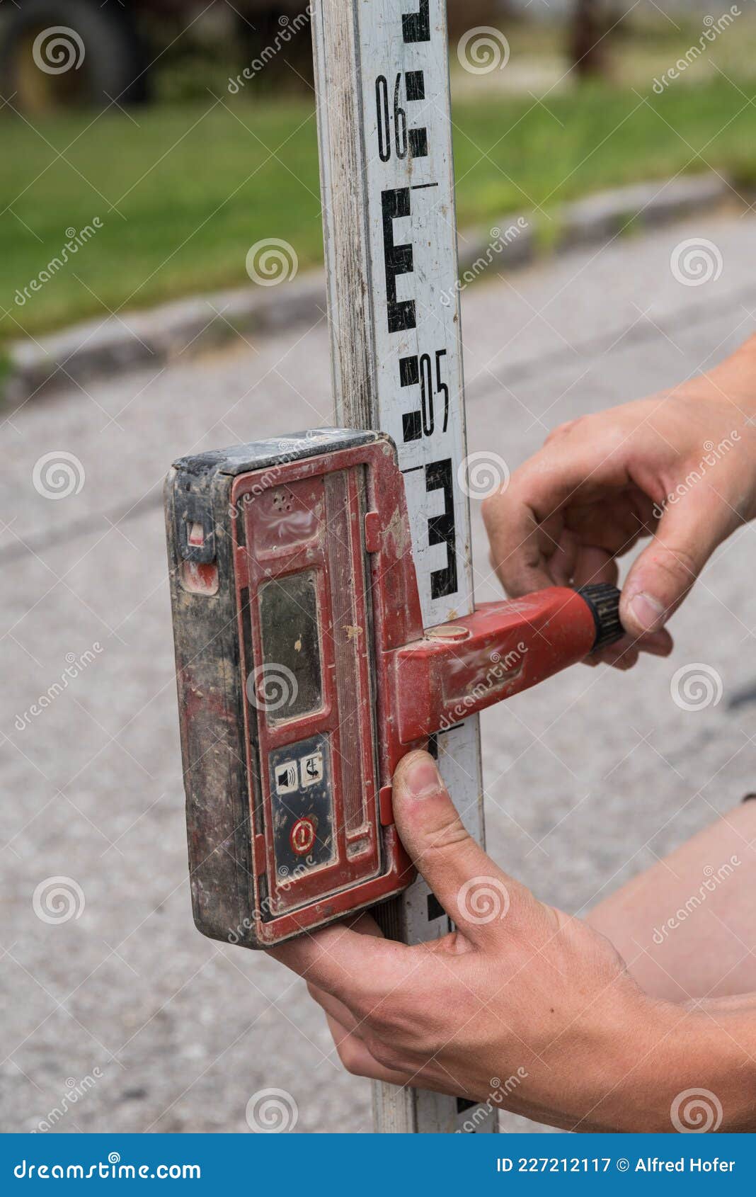 Measurement Technology for Building Land Stock Image Image of workman
