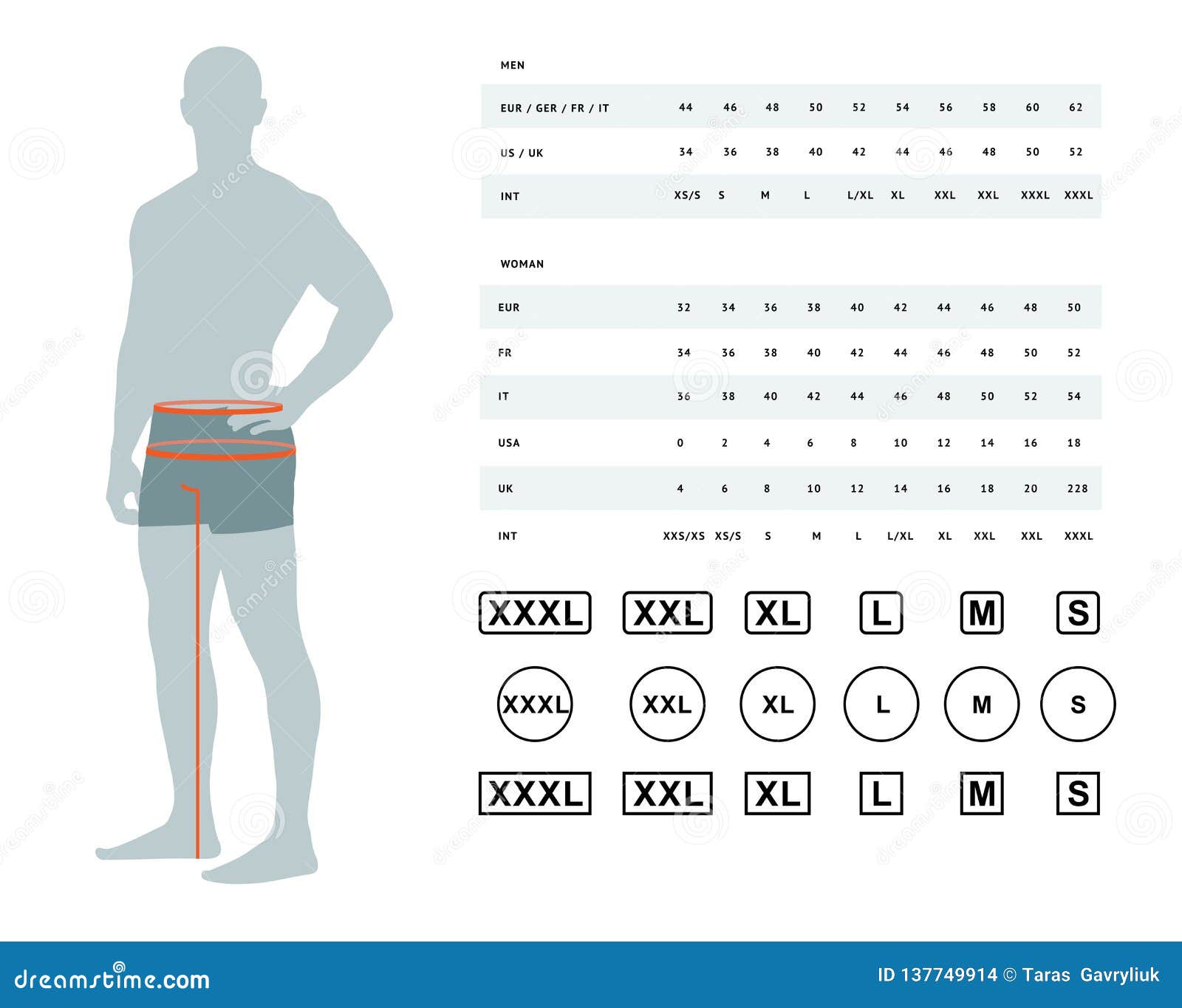 Male Body Measurement Chart