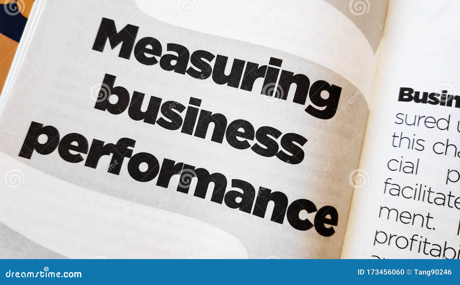 Measuring Business Performance Word Printed on a Book Stock Photo