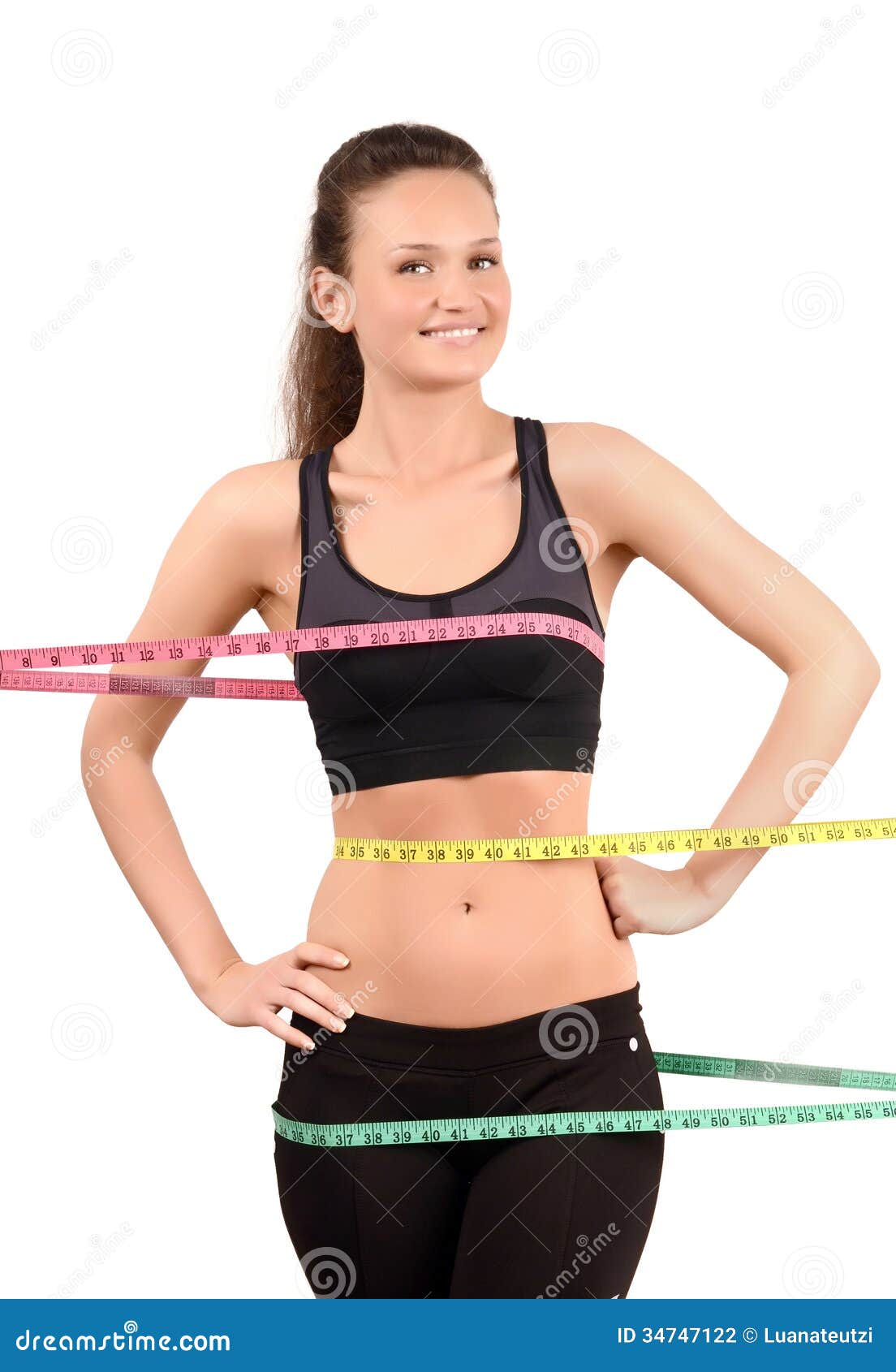Measuring Bust, Waist, Hips. Stock Photo - Image of hips