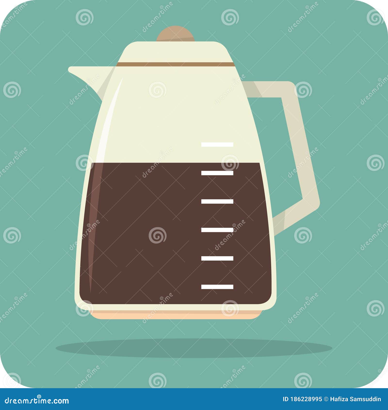 Measuring Coffee Jug. Vector Illustration Decorative Design Stock