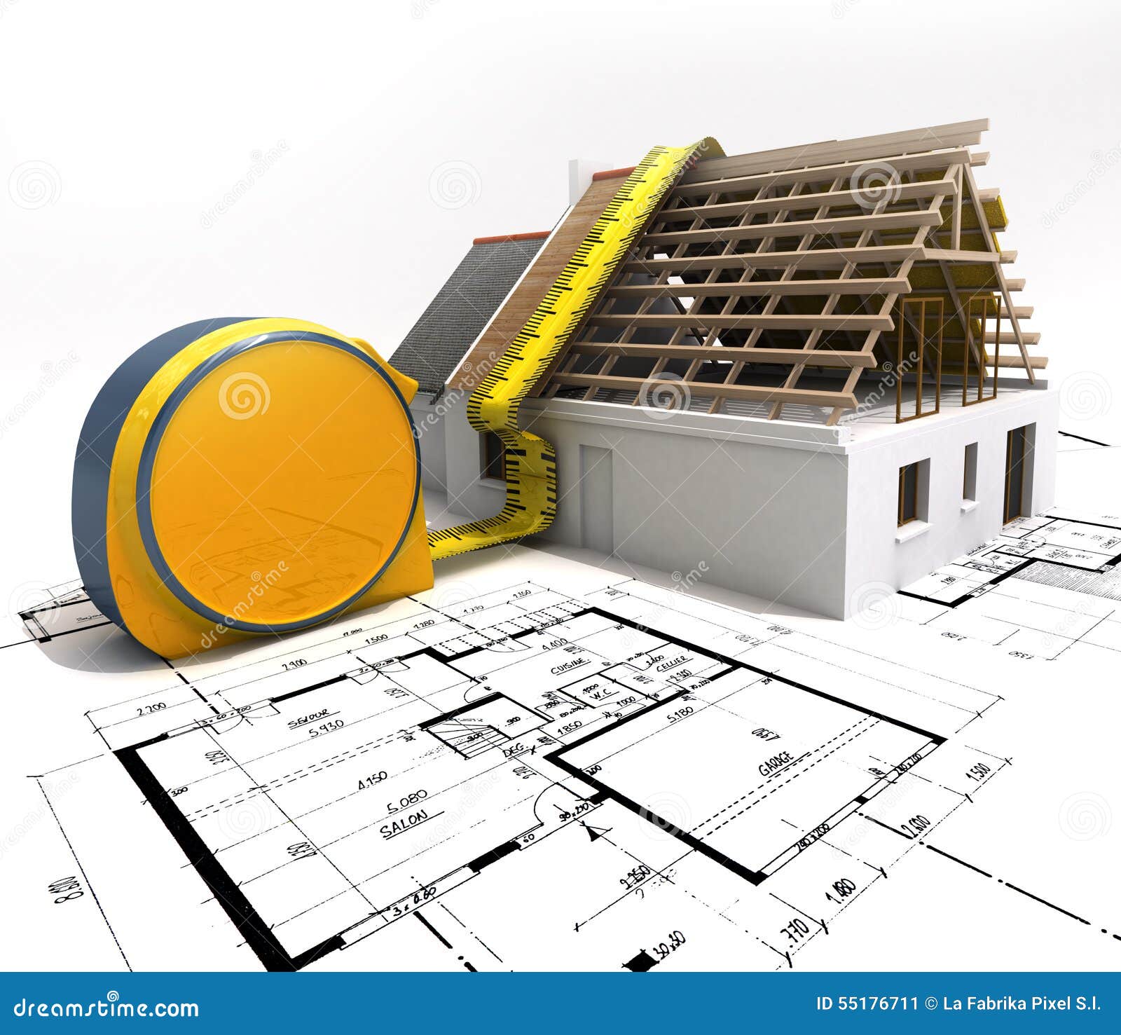 Measuring construction stock illustration. Illustration of business