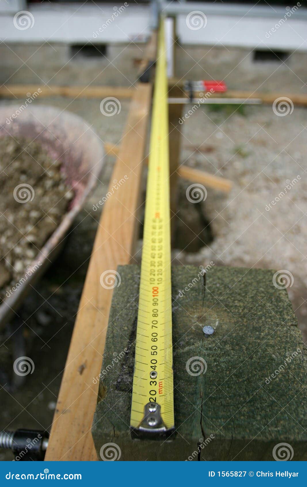 Measuring the job stock image. Image of construction, foundation 1565827