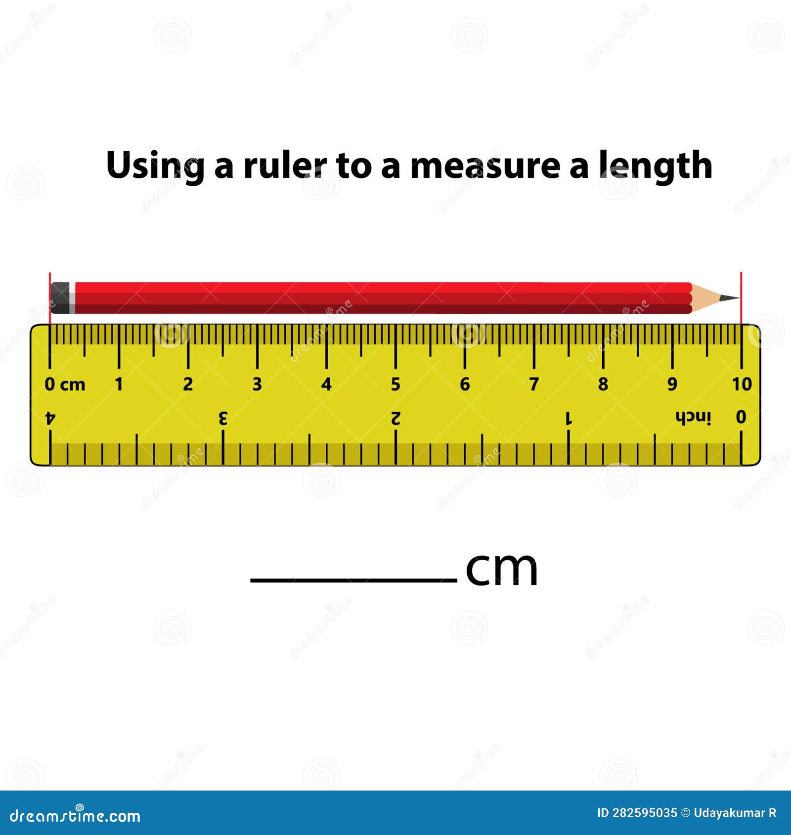 Measuring in centimetres with a ruler