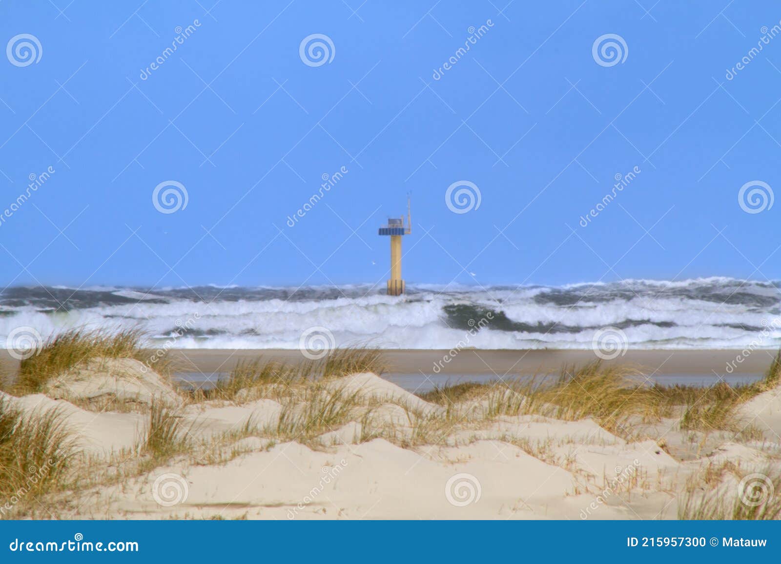 measuring pole along the coast of the netherlands