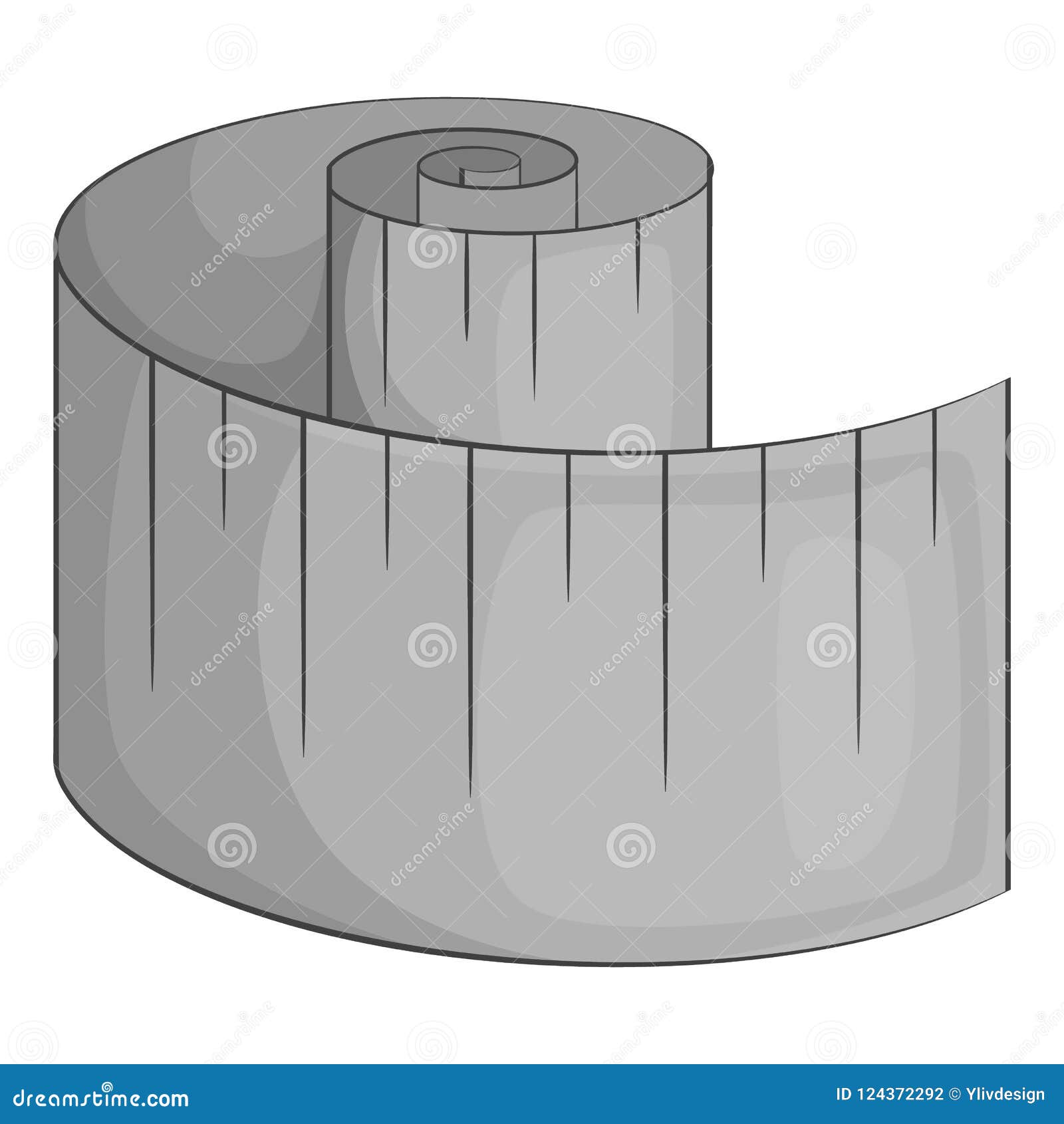 Measuring Tape Icon, Gray Monochrome Style Stock Illustration