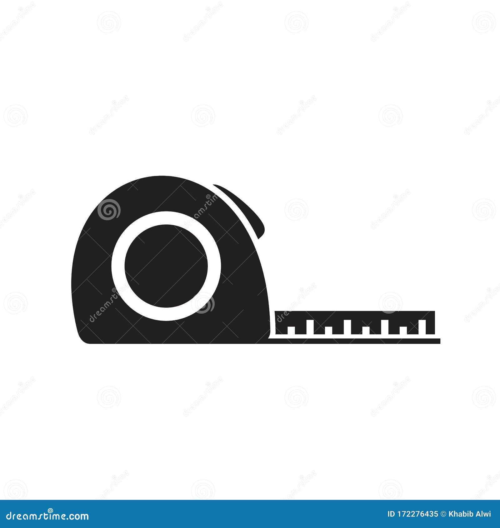 Measuring tape icon in flat style. Measure equipment vector