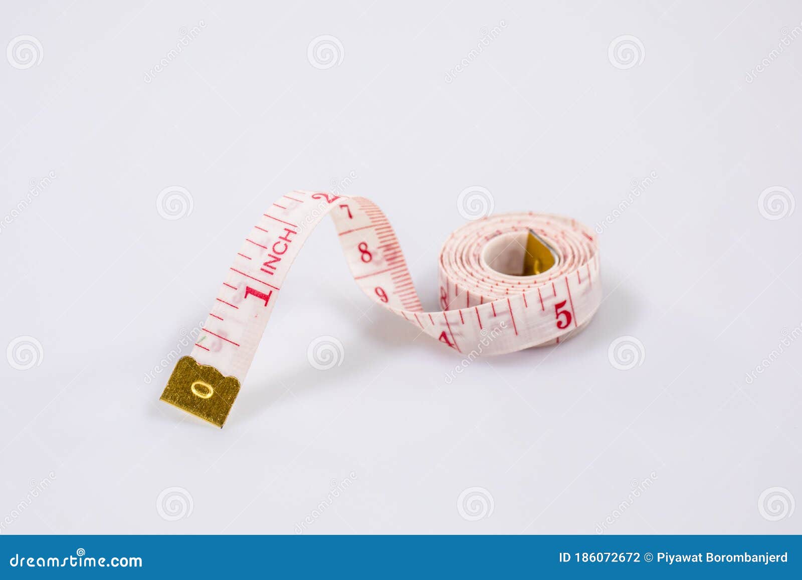 Measuring Tape on White Background Stock Photo - Image of equipment