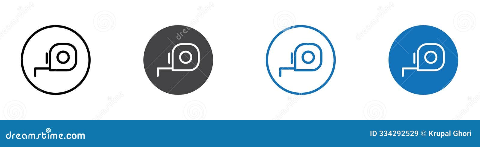 measurment tape icon flat editable icon mark set