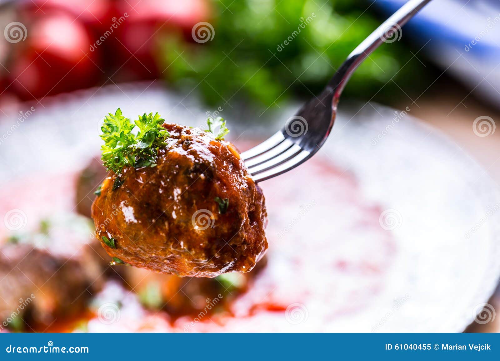 Meat Balls Italian And Mediterranean Cuisine Meat Balls With S Stock