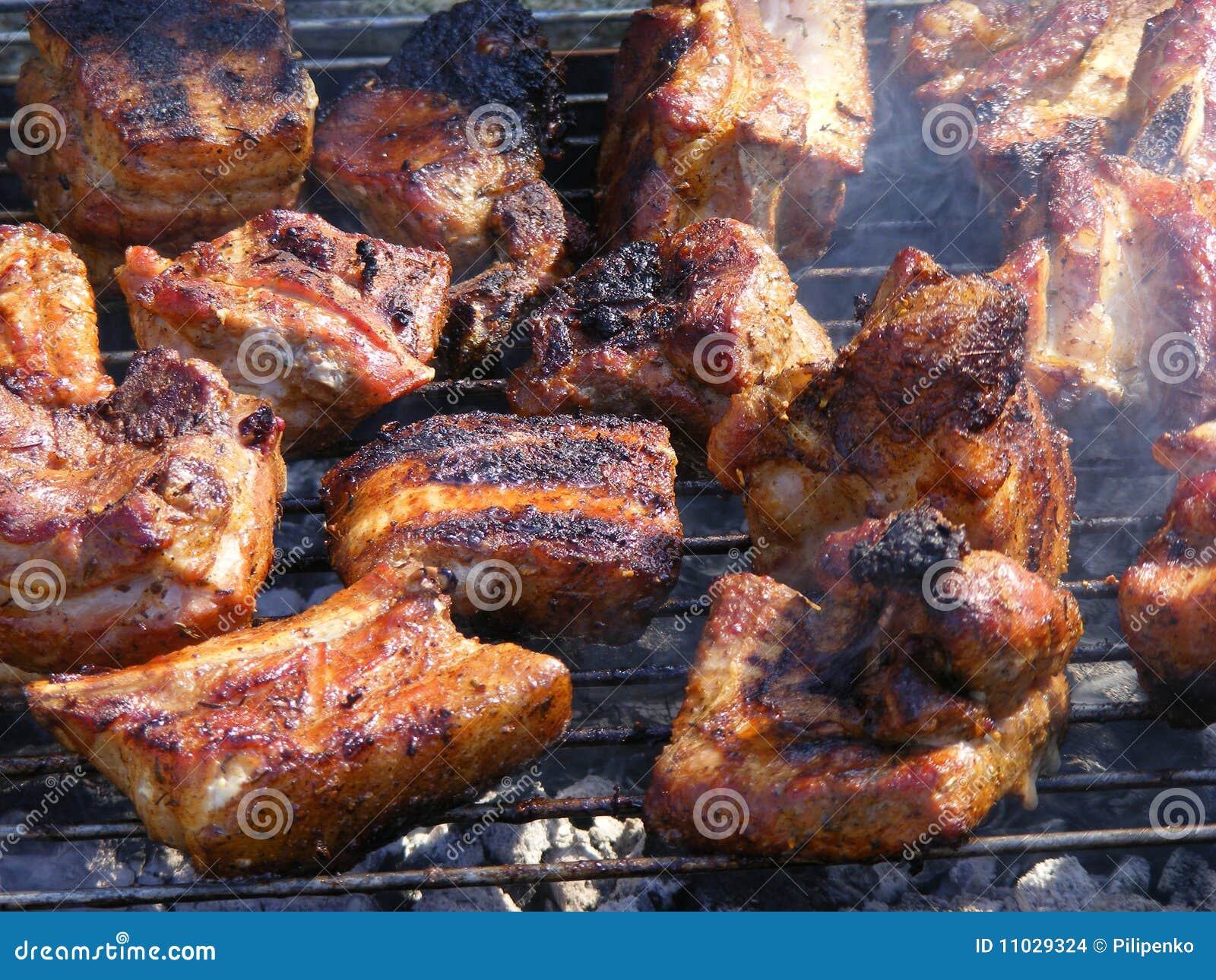 Meat barbeque stock photo. Image of eating, pepper, lemon 11029324