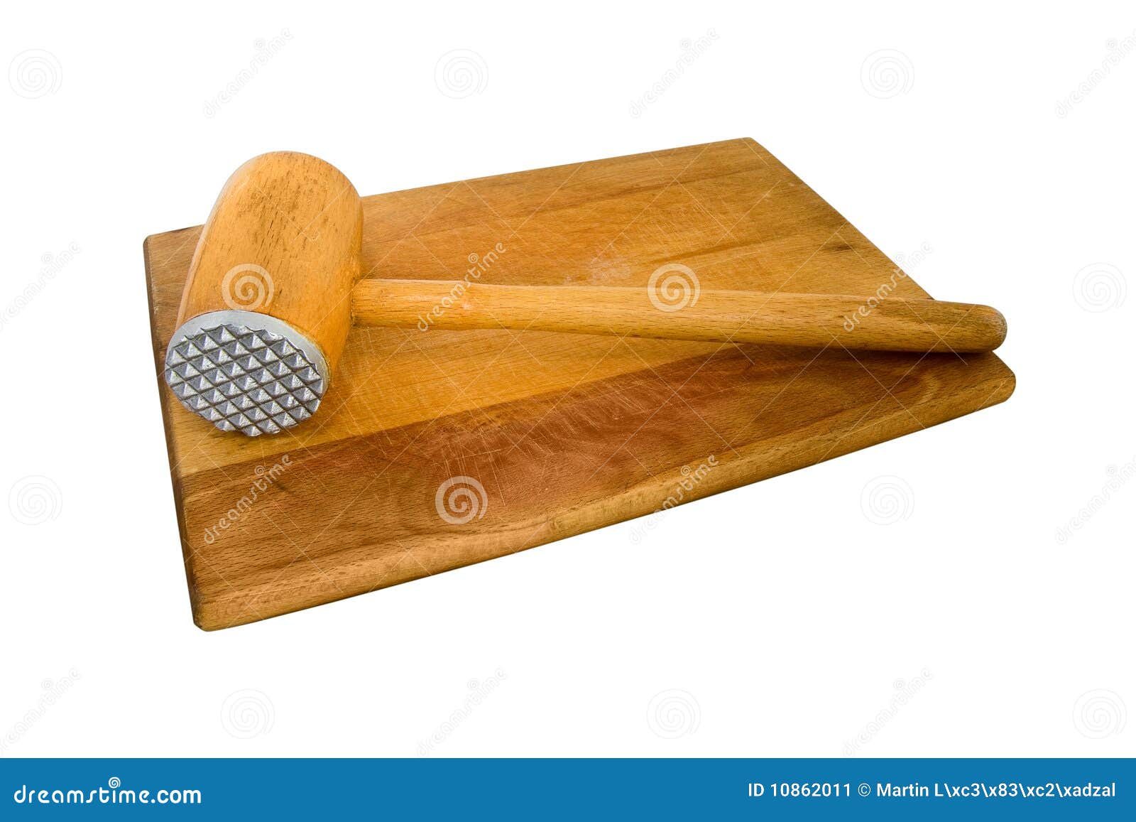 Meat beater stock image. Image of brown, trencher, wood 10862011
