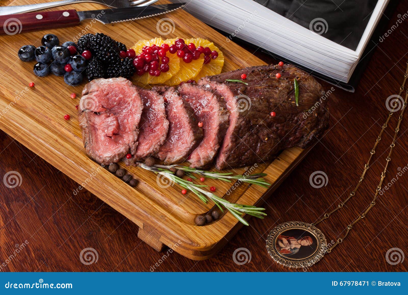 Meat with berries stock image. Image of christmas, golden 67978471