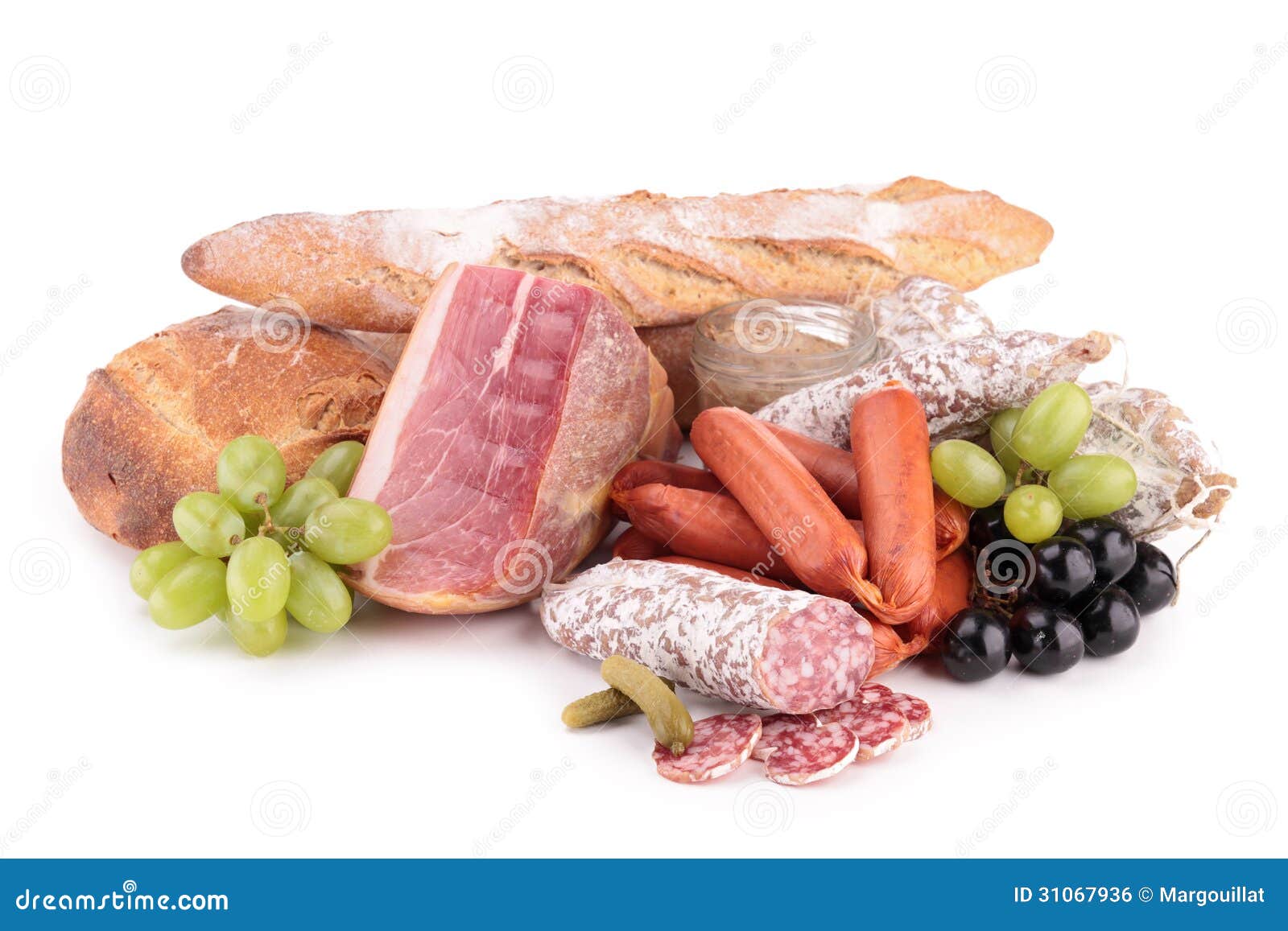 Meat and bread stock photo. Image of meal, prosciutto 31067936