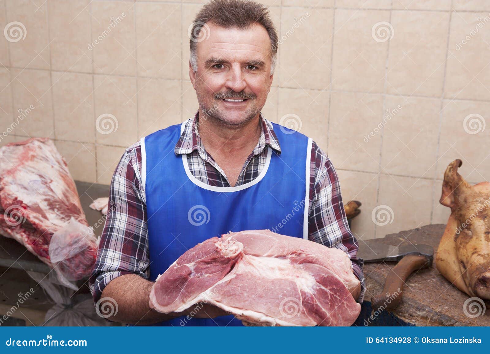Meat and butcher stock photo. Image of occupation, beef 64134928