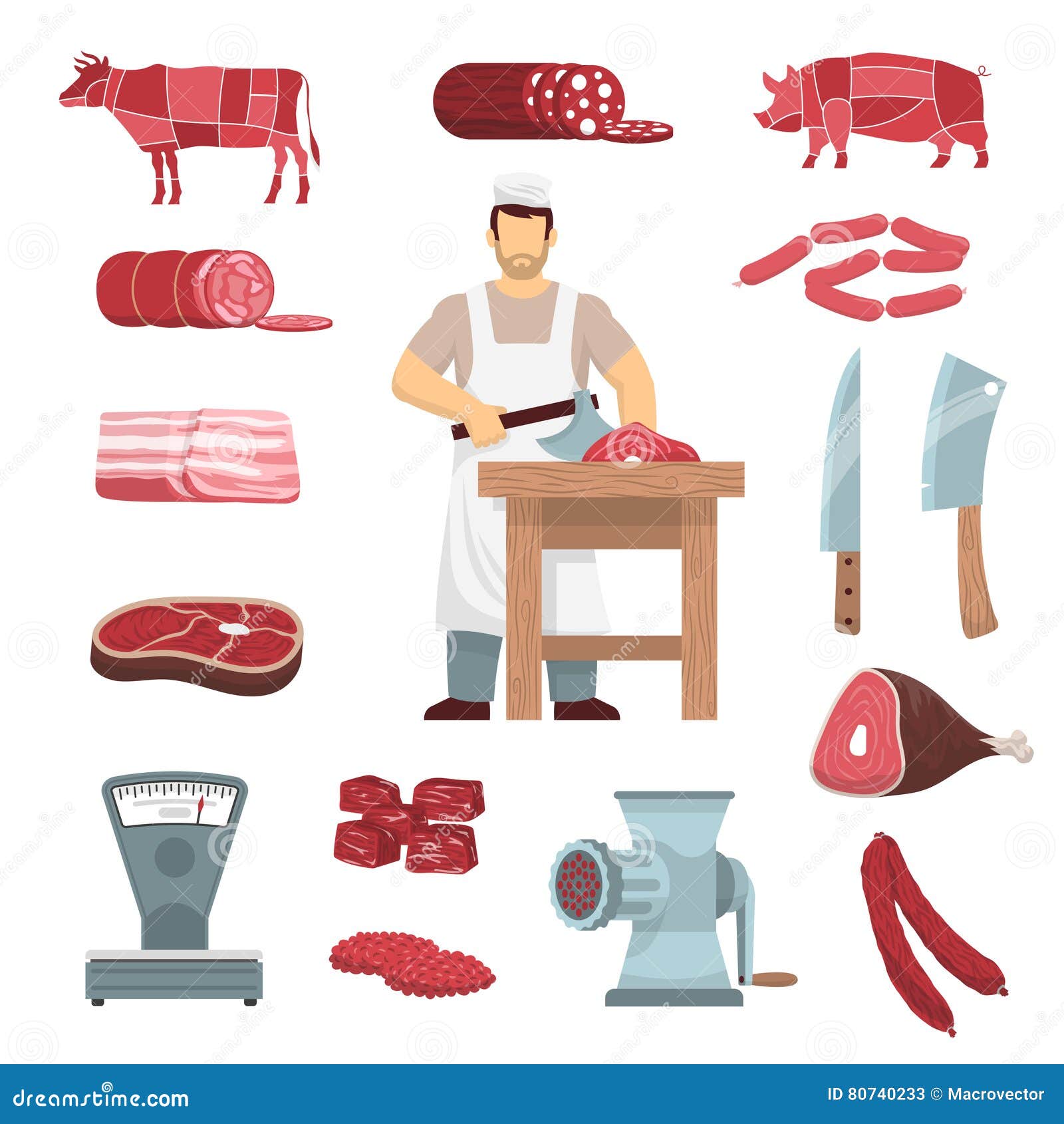 meat butcher clipart