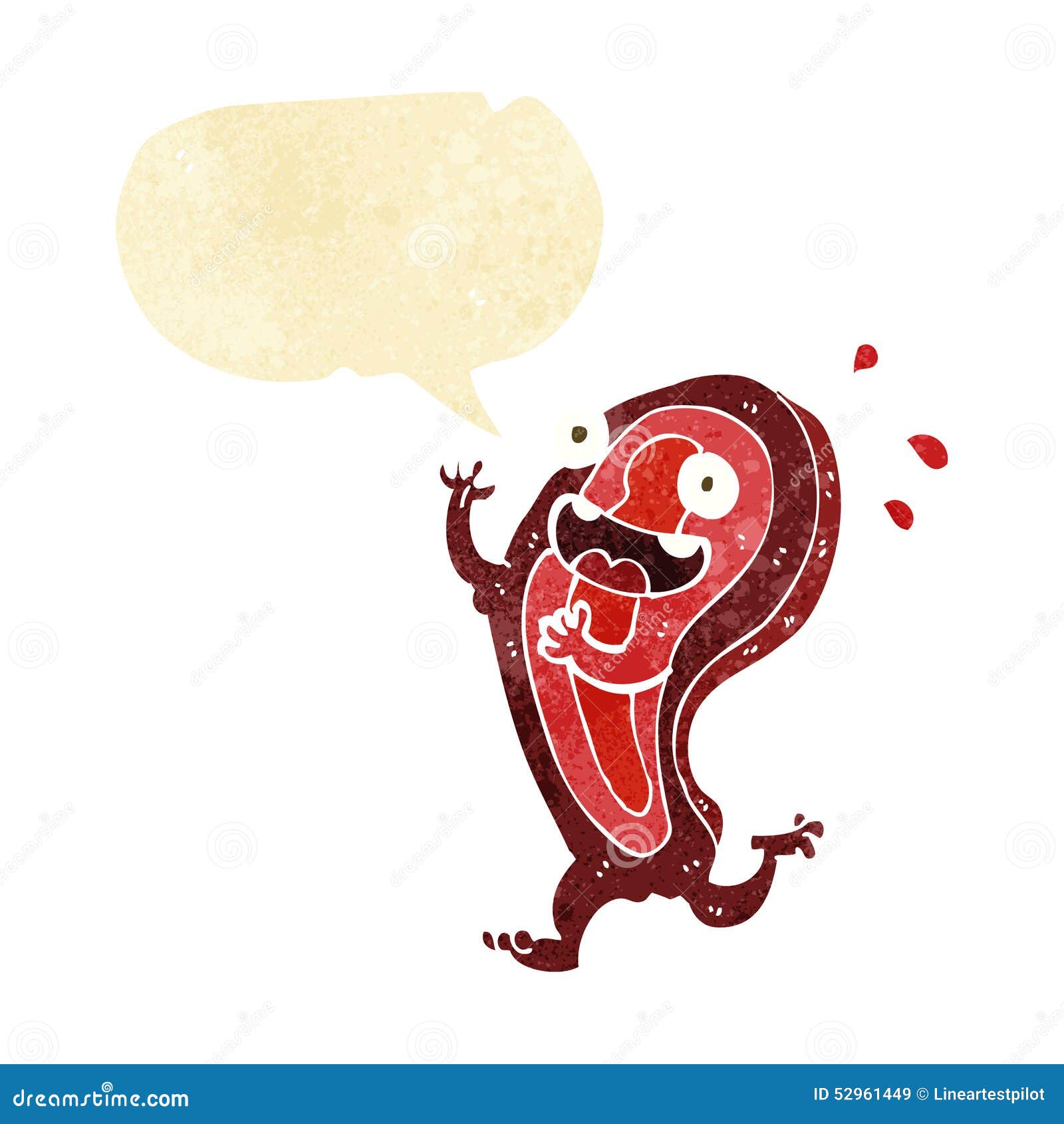 Meat Cartoon Character with Speech Bubble Stock Illustration ...