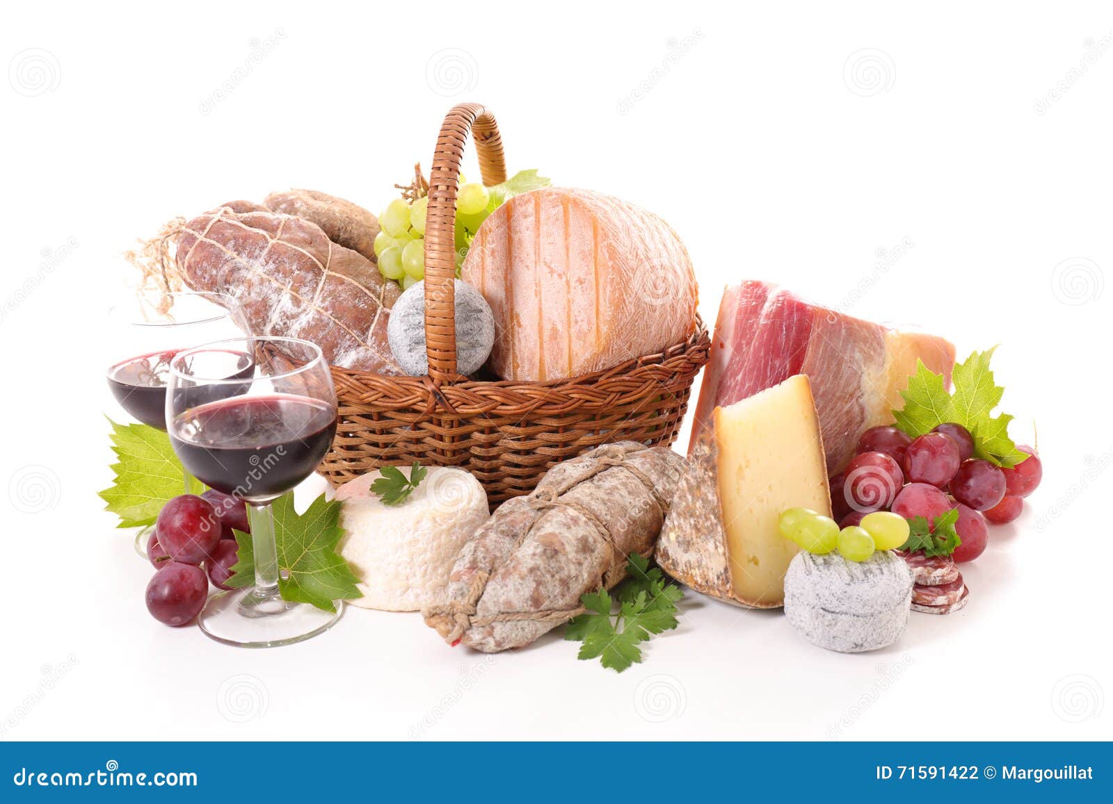 Meat,cheese and wine stock photo. Image of fresh, ingredient 71591422
