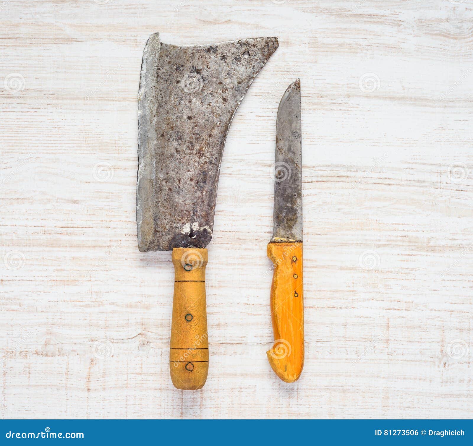 Meat Cleaver and Butcher Knife Stock Photo Image of cleaver, kitchen