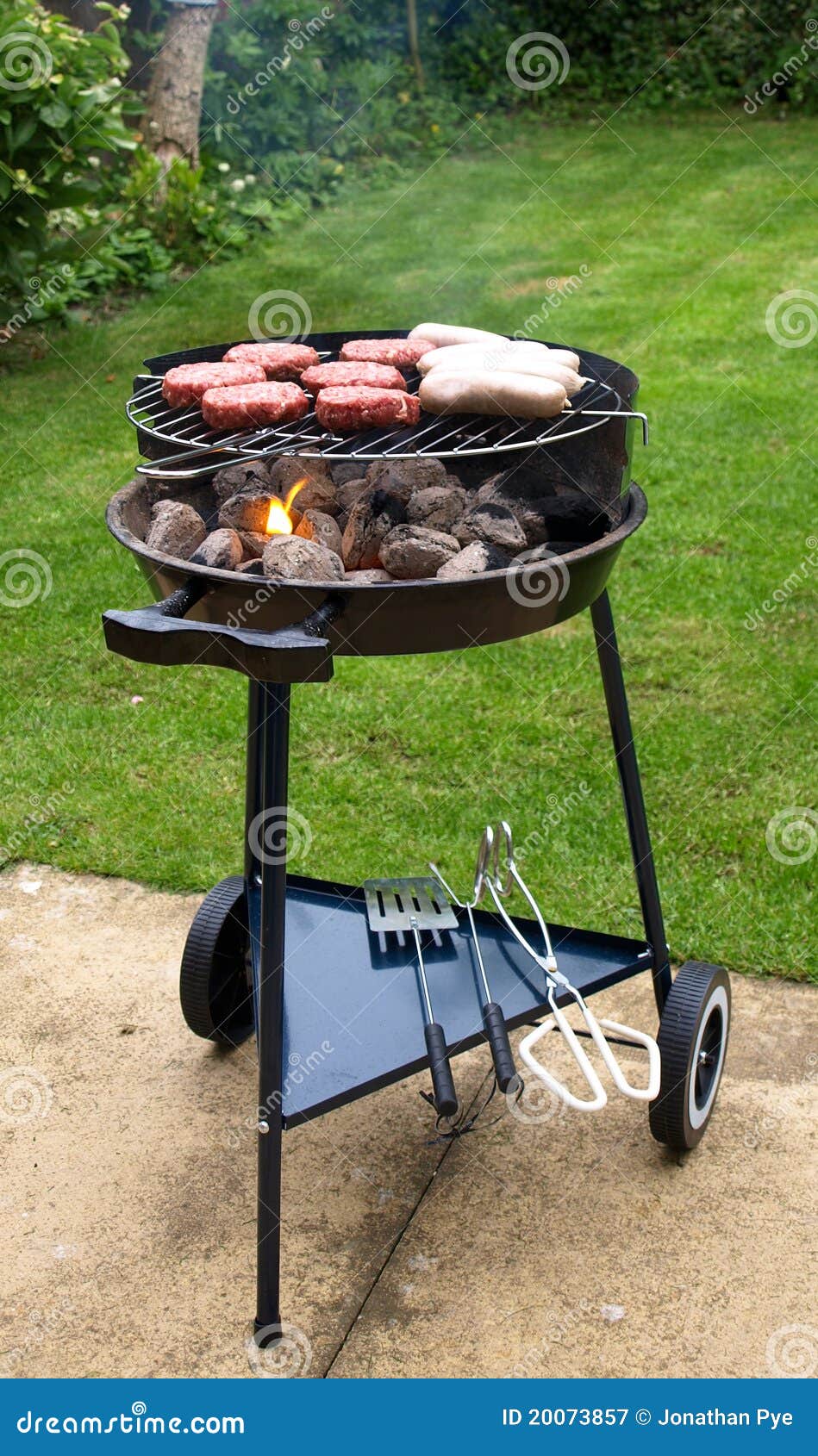 Meat Cooking on Charcoal Grill Stock Image Image of lawn, beef 20073857