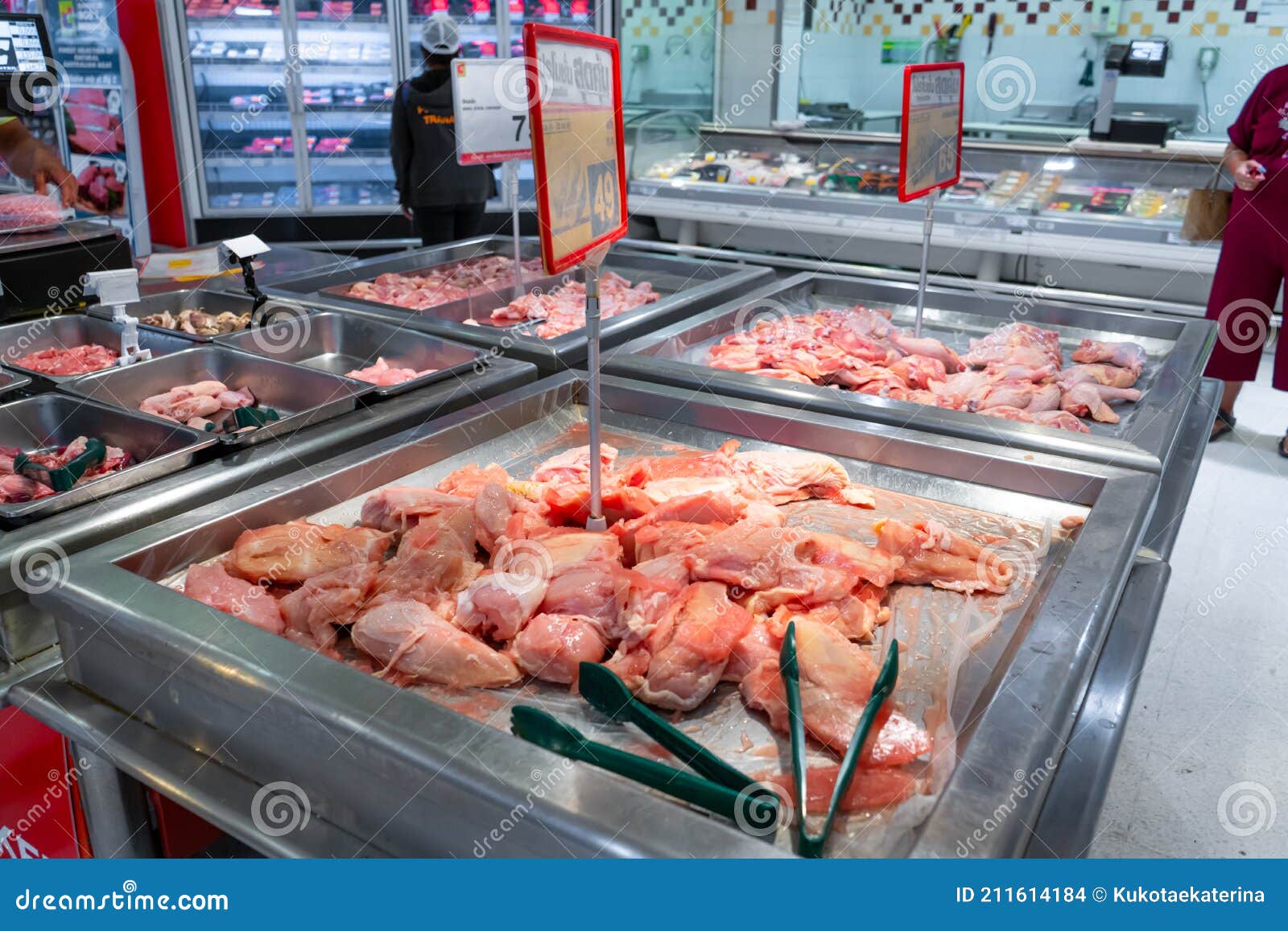 Meat Department of a Grocery Store Close Up Editorial Stock Image