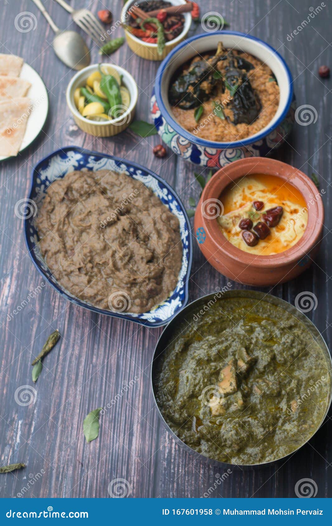 Stock Photo of Indian Dishes Spinach and Chicken Stock Photo - Image of