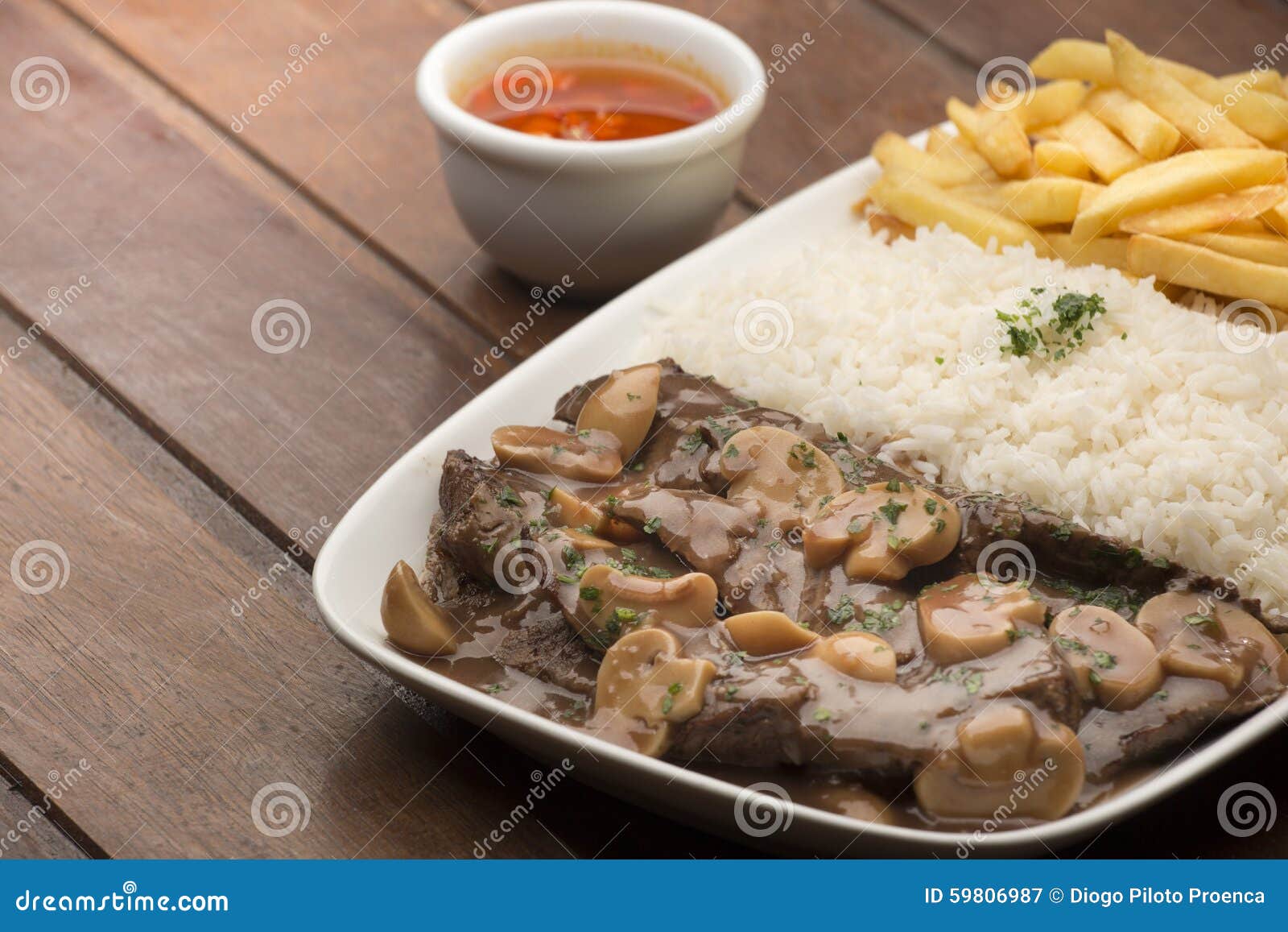 Meat dish with rice stock image. Image of dinner, crunchy 59806987