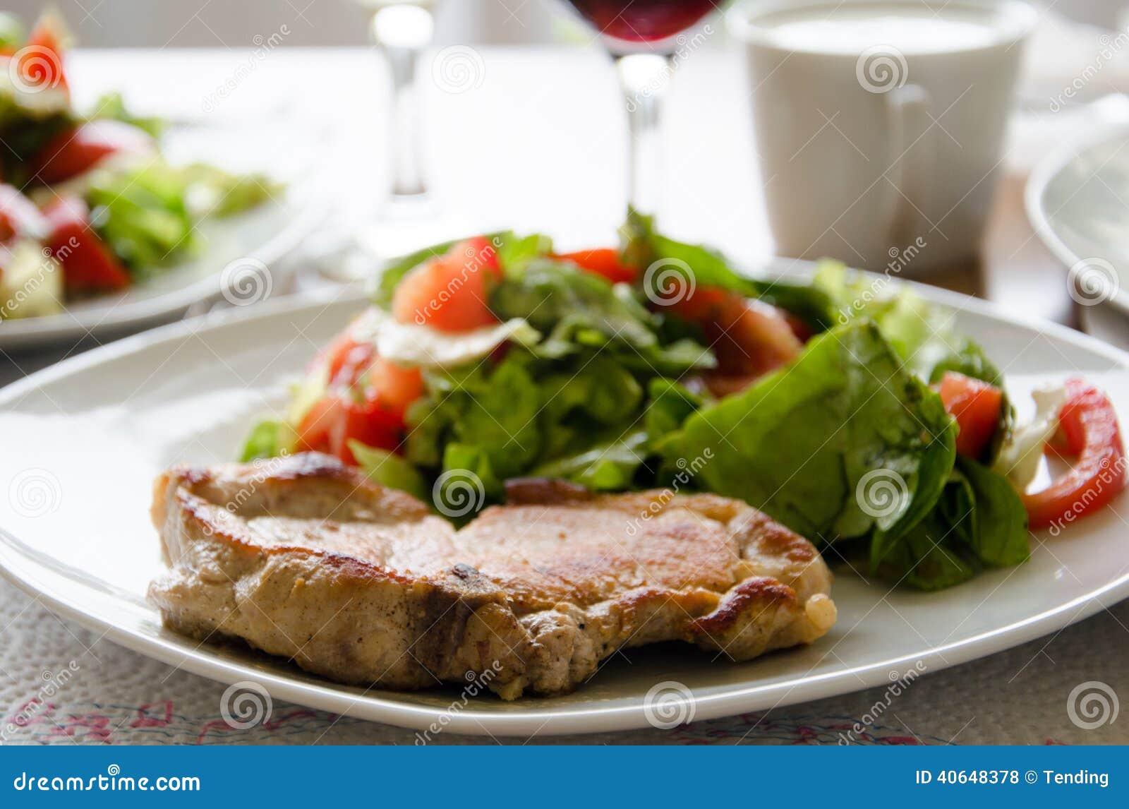 Meat entree and salad stock photo. Image of steak, gourmet 40648378