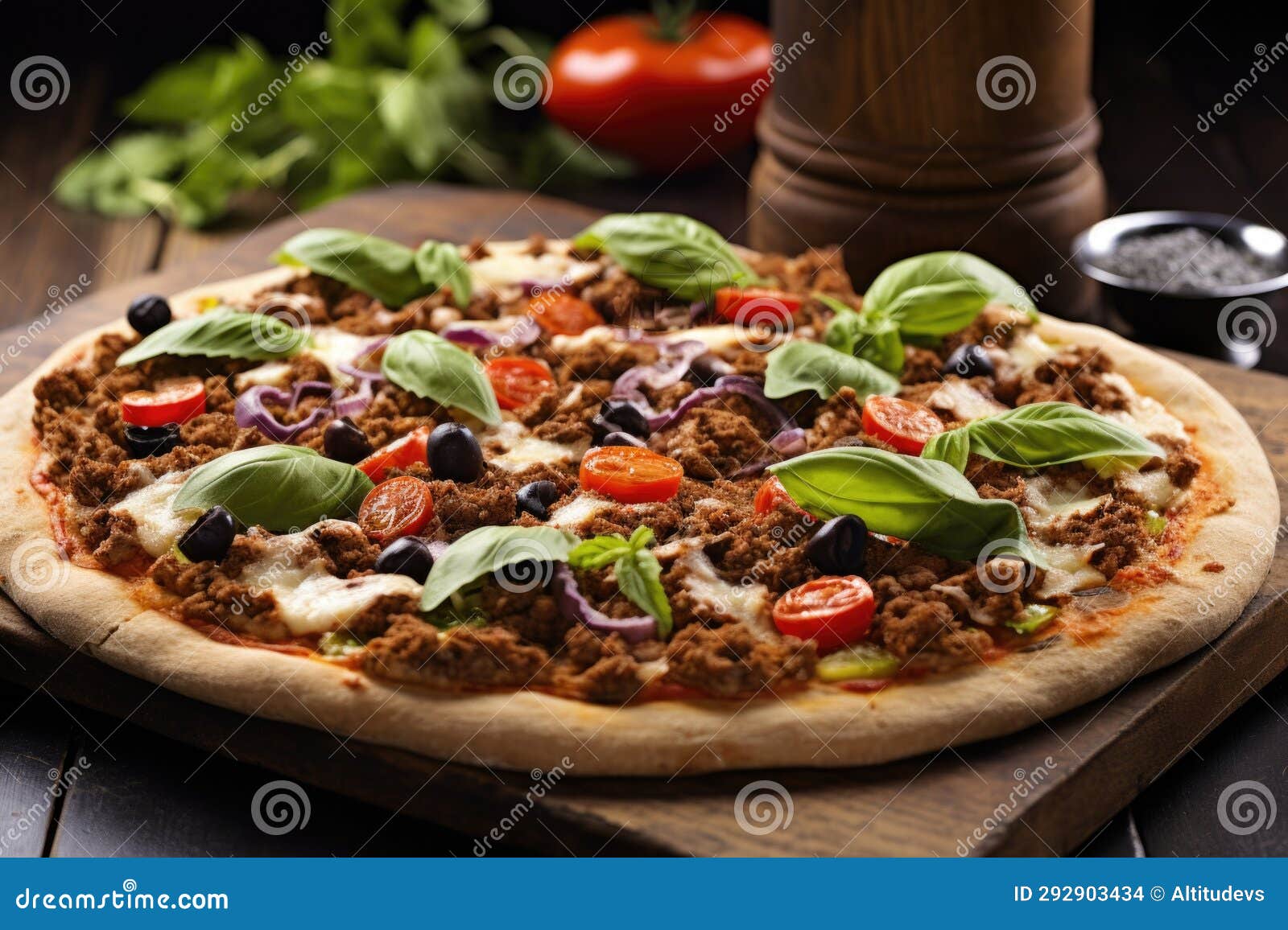A Meatfree Pizza Topped with Vegetables Stock Photo Image of pizza