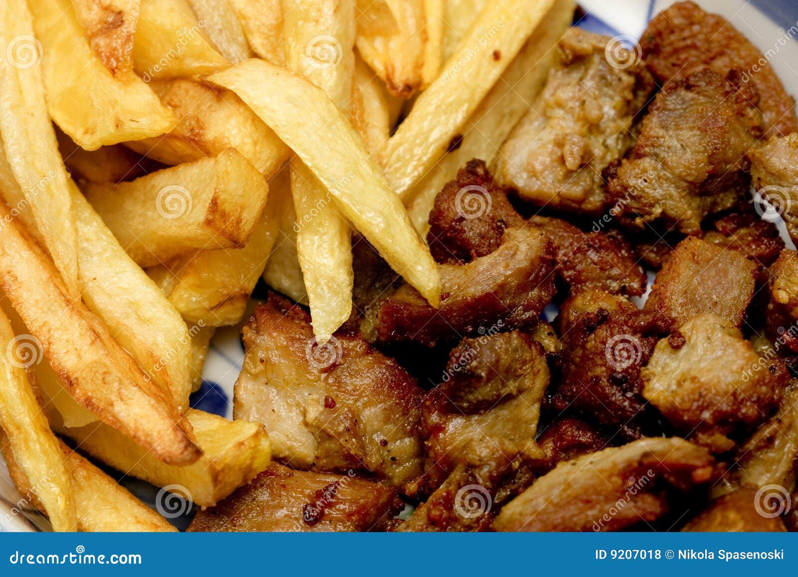 Meat and french fries stock photo. Image of barbeque, juicy 9207018