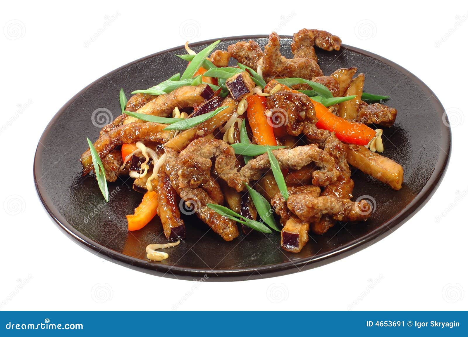 Meat with greens stock image. Image of lettuce, fine, dish 4653691