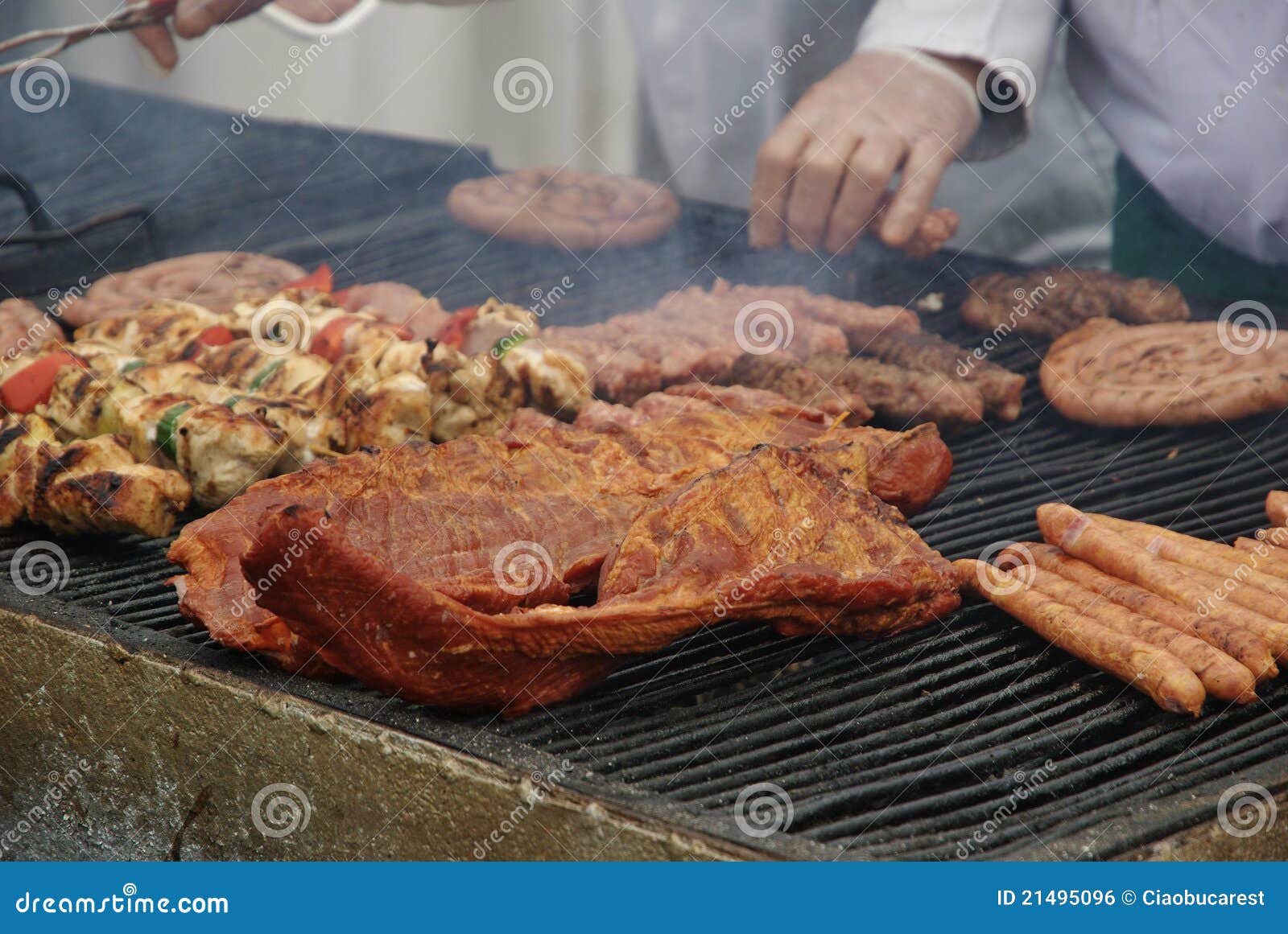 Meat on the Grill in Bucharest, Romania Stock Photo Image of food