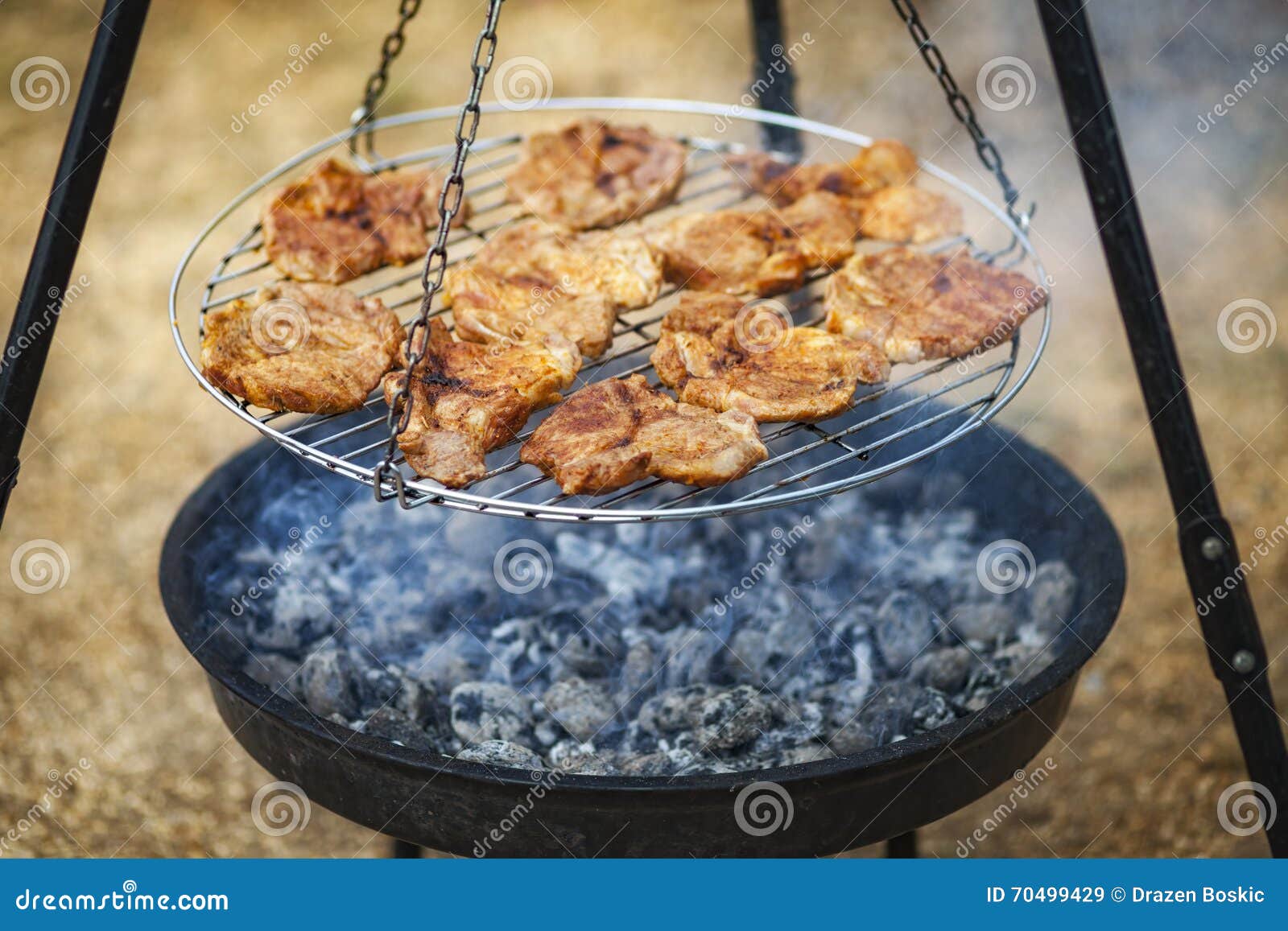 Meat on the grill stock image. Image of cookout, closeup 70499429