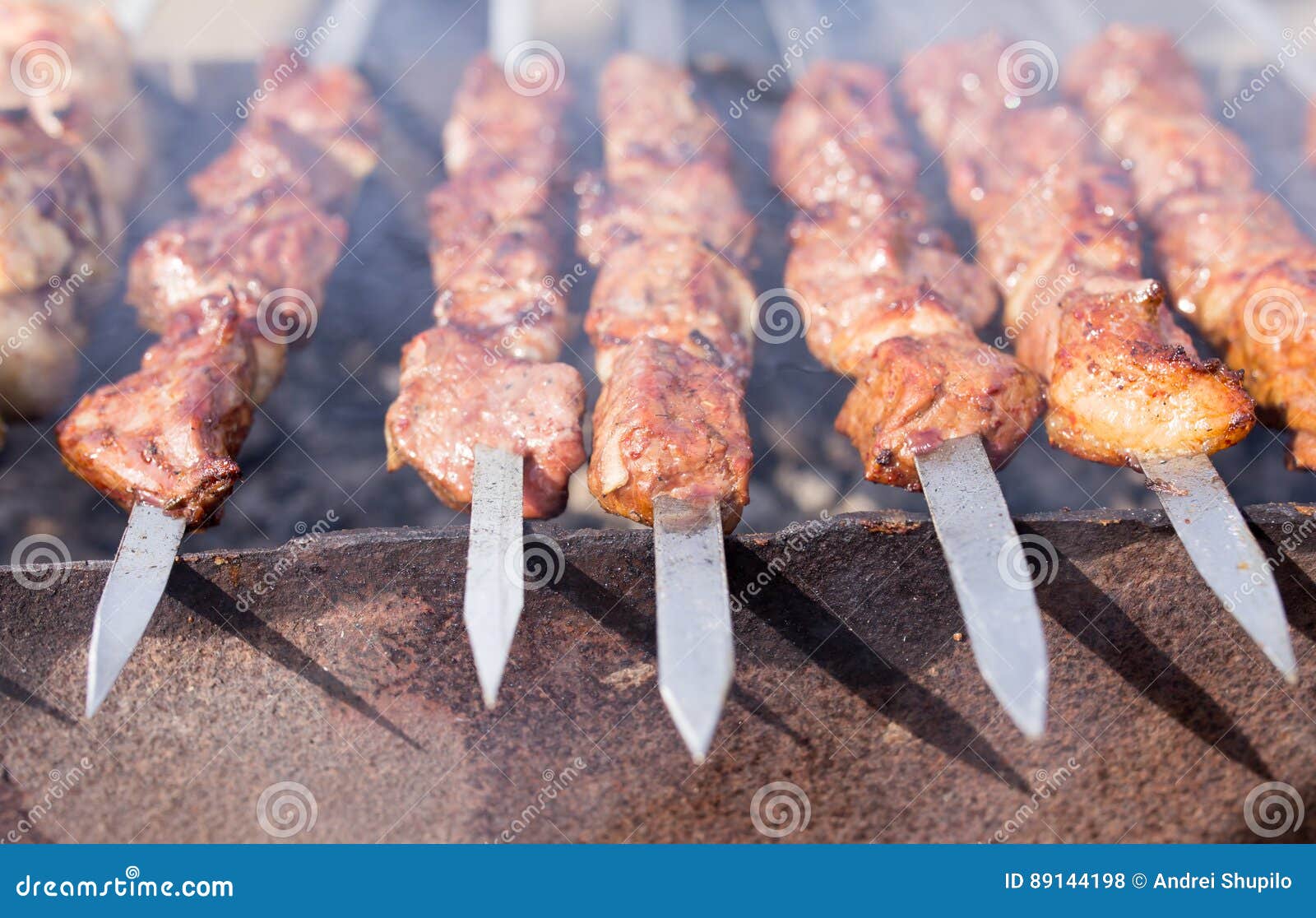 Meat on the Grill in the Open Air Stock Photo Image of outdoor