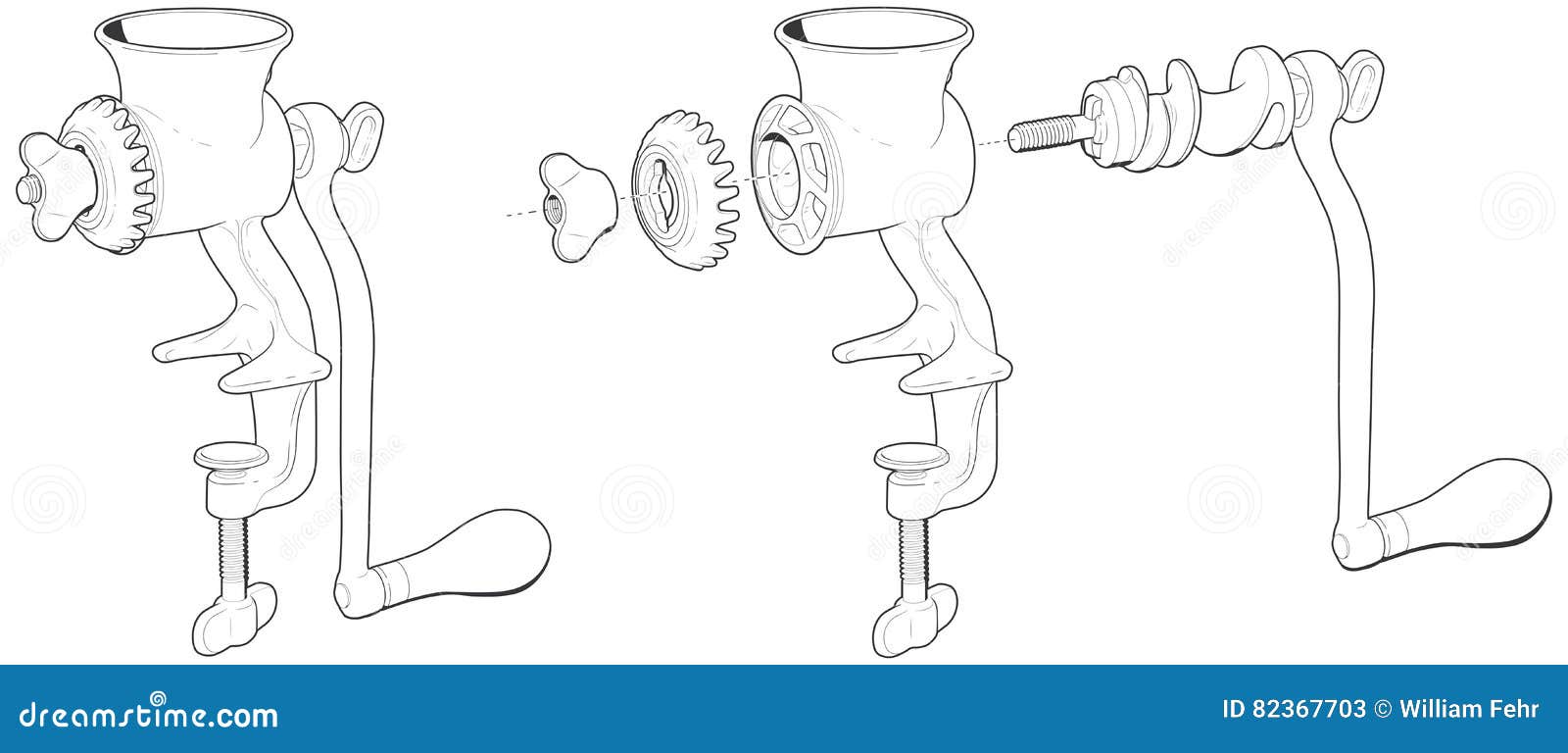 Meat Grinder Illustration Stock Illustration Illustration Of Drawing 82367703