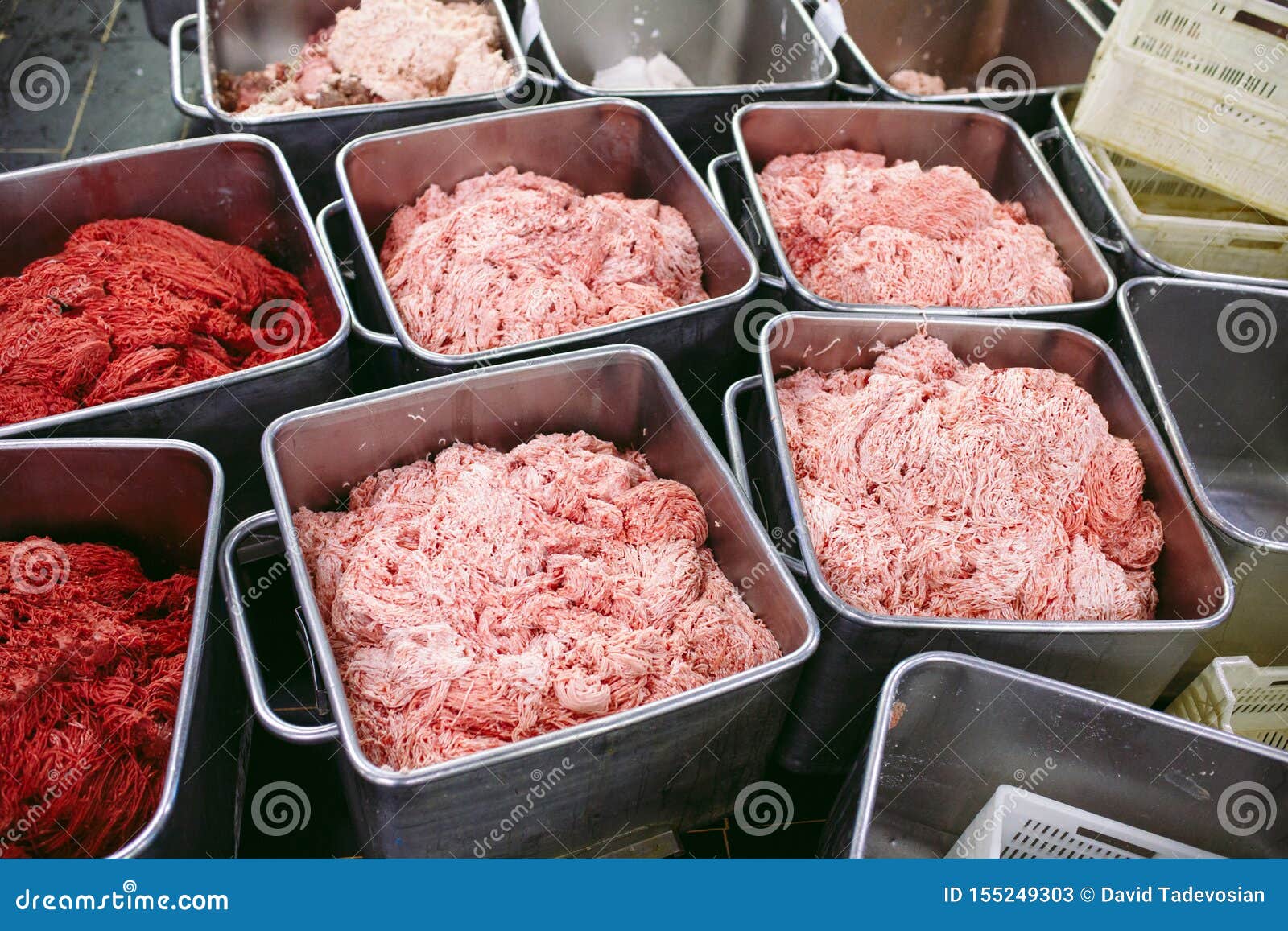 The Meat in the Grinder. the Meat Industry. Stock Image Image of