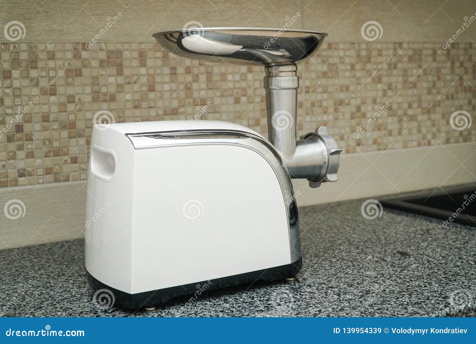Meat Grinder in Modern Kitchen. Close Up Stock Image Image of healthy