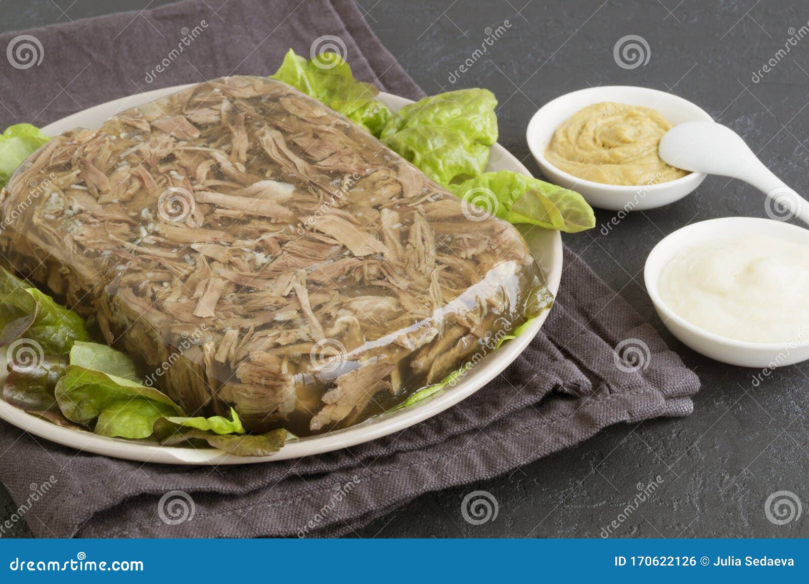 Meat jelly. beef aspic stock photo. Image of homemade 170622126