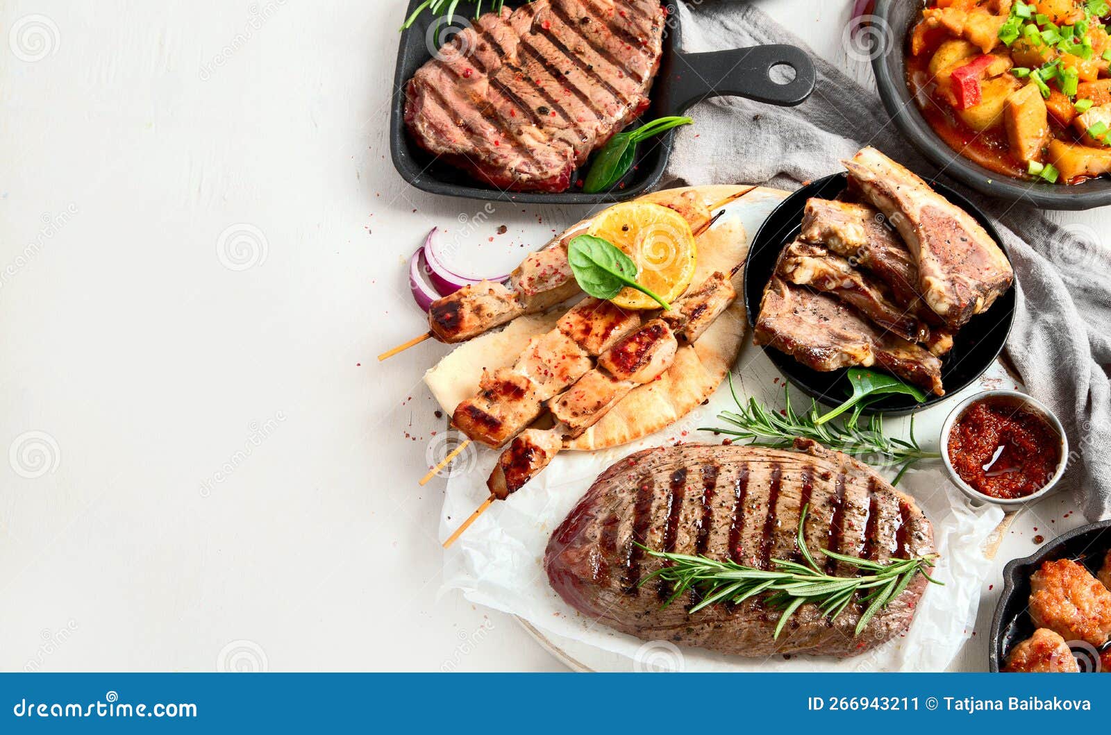 Meat main dishes stock image. Image of picnic, buffet - 266943211