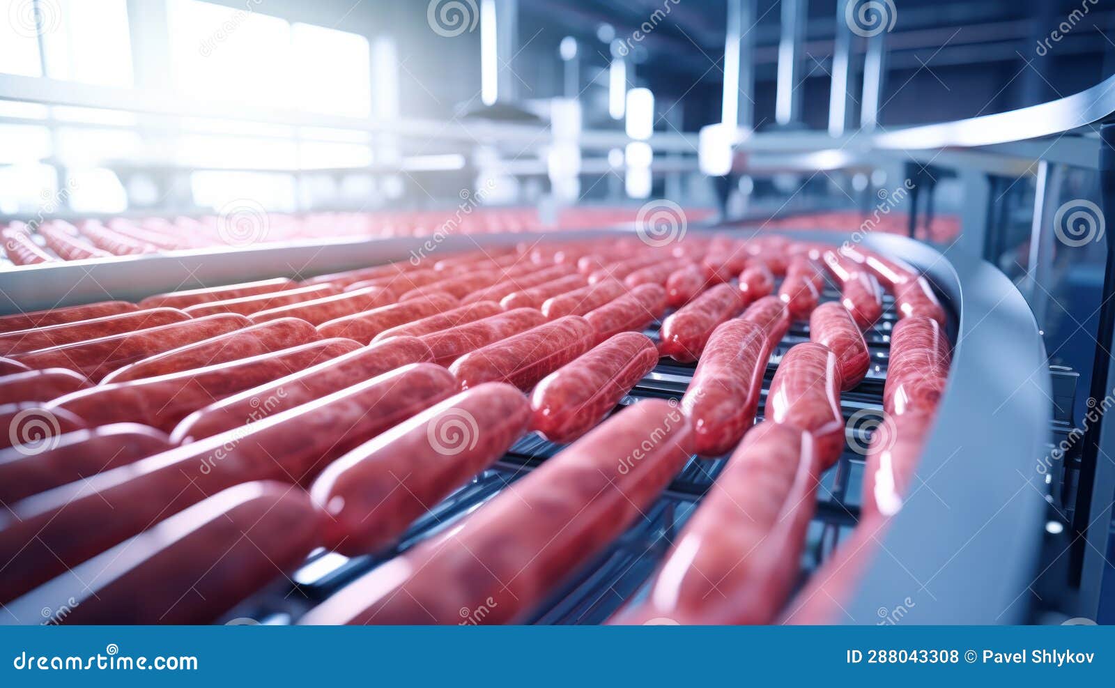 Meatpacking Plant Sausage Production, Conveyor Stock Photo Image of