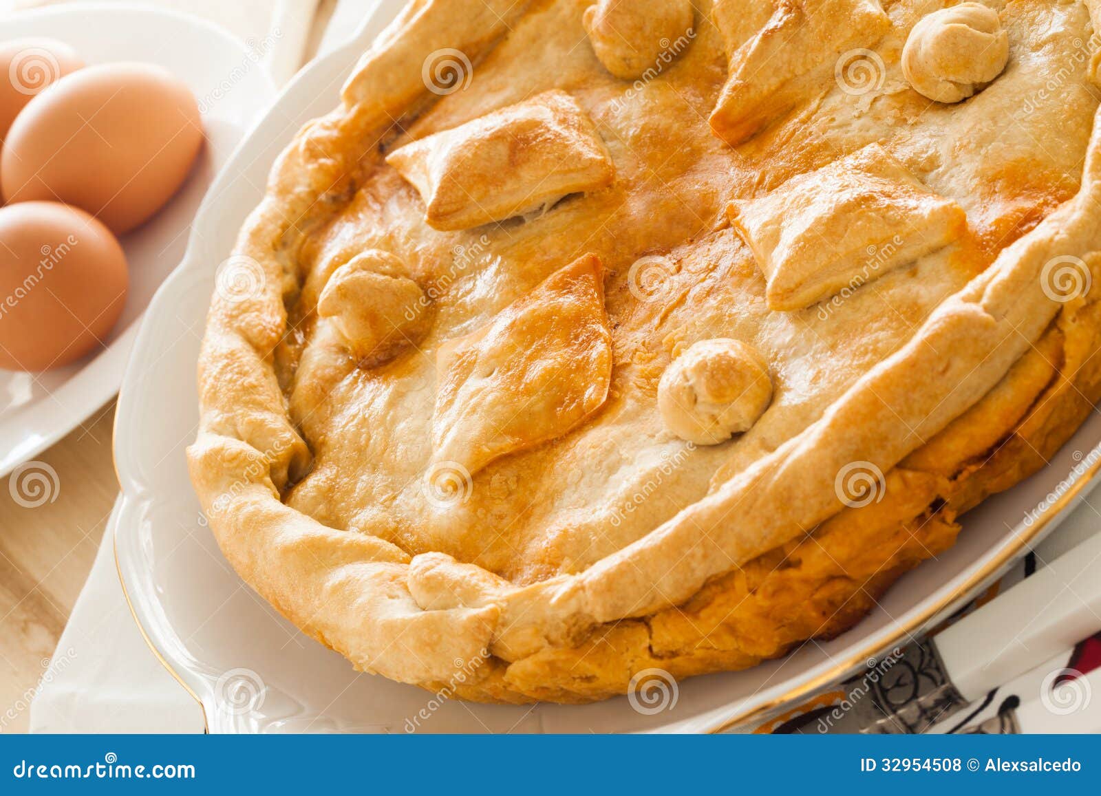 Meat pie stock photo. Image of golden, meal, table, crust - 32954508