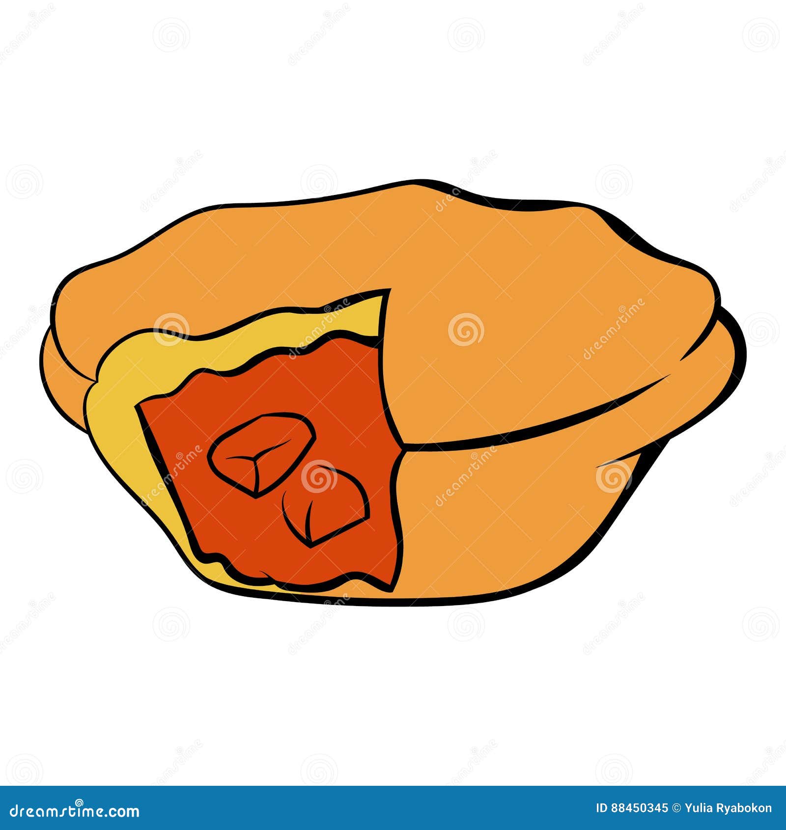 Meat pie icon cartoon stock vector. Illustration of australia 88450345