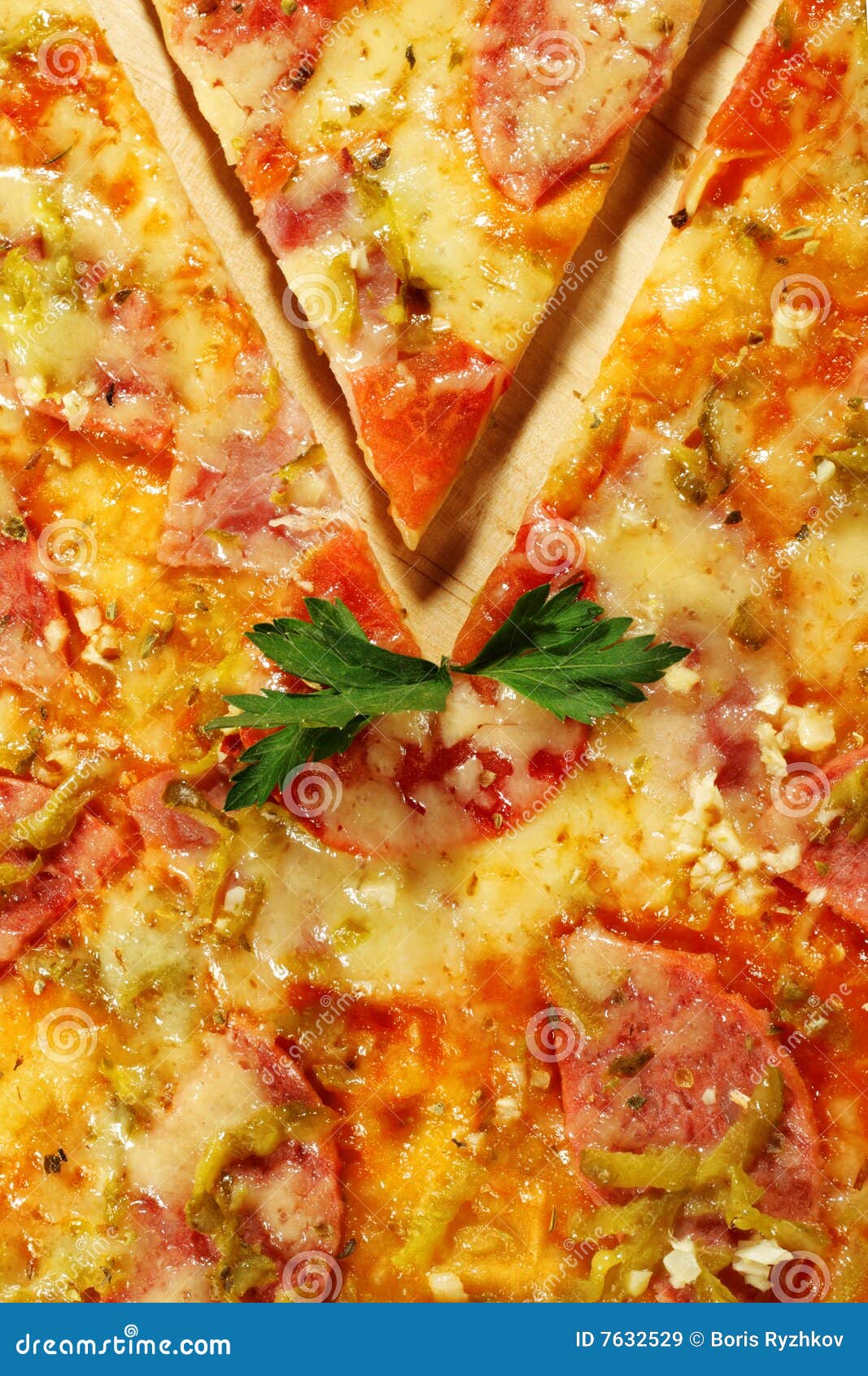 Meat Pizza stock image. Image of slice, tasty, shot, spice 7632529