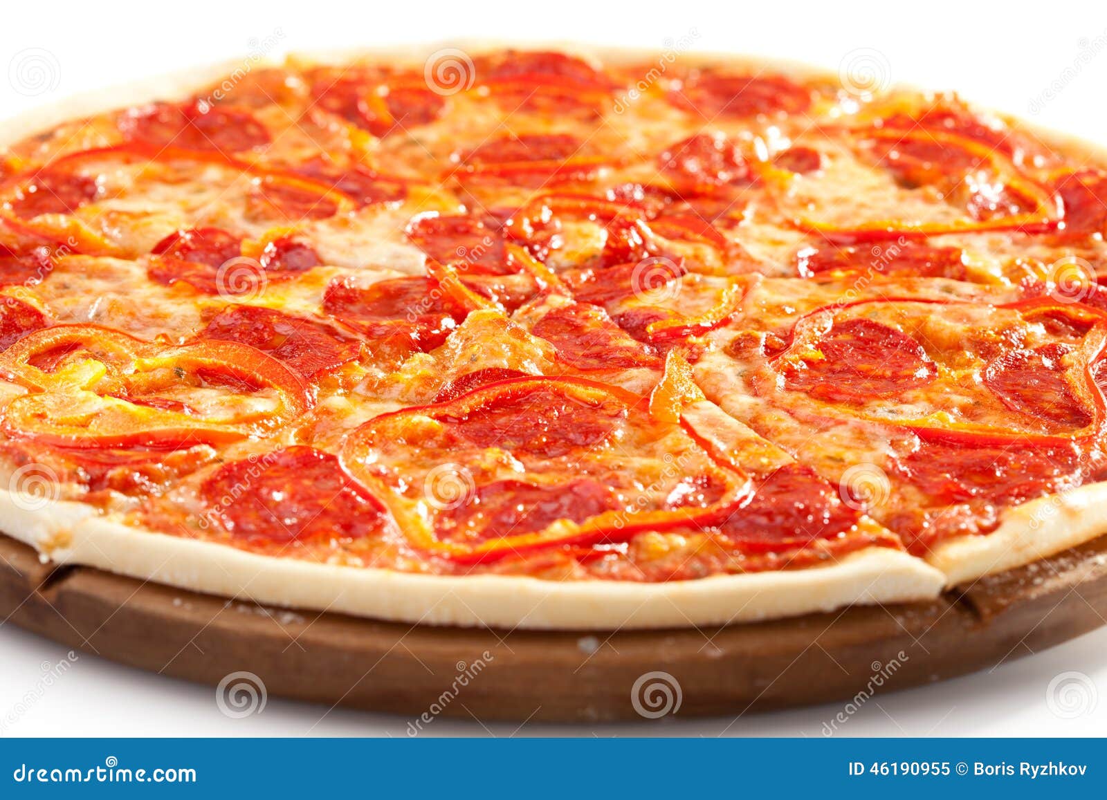 Meat Pizza stock image. Image of italy, leaf, sauce, italian 46190955