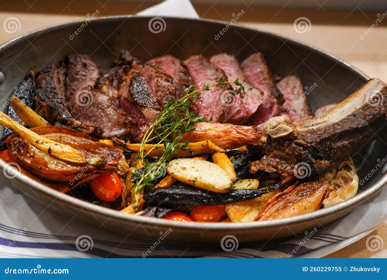 Meat and Potatoes Dish on Cast Iron Pan Stock Image Image of fried