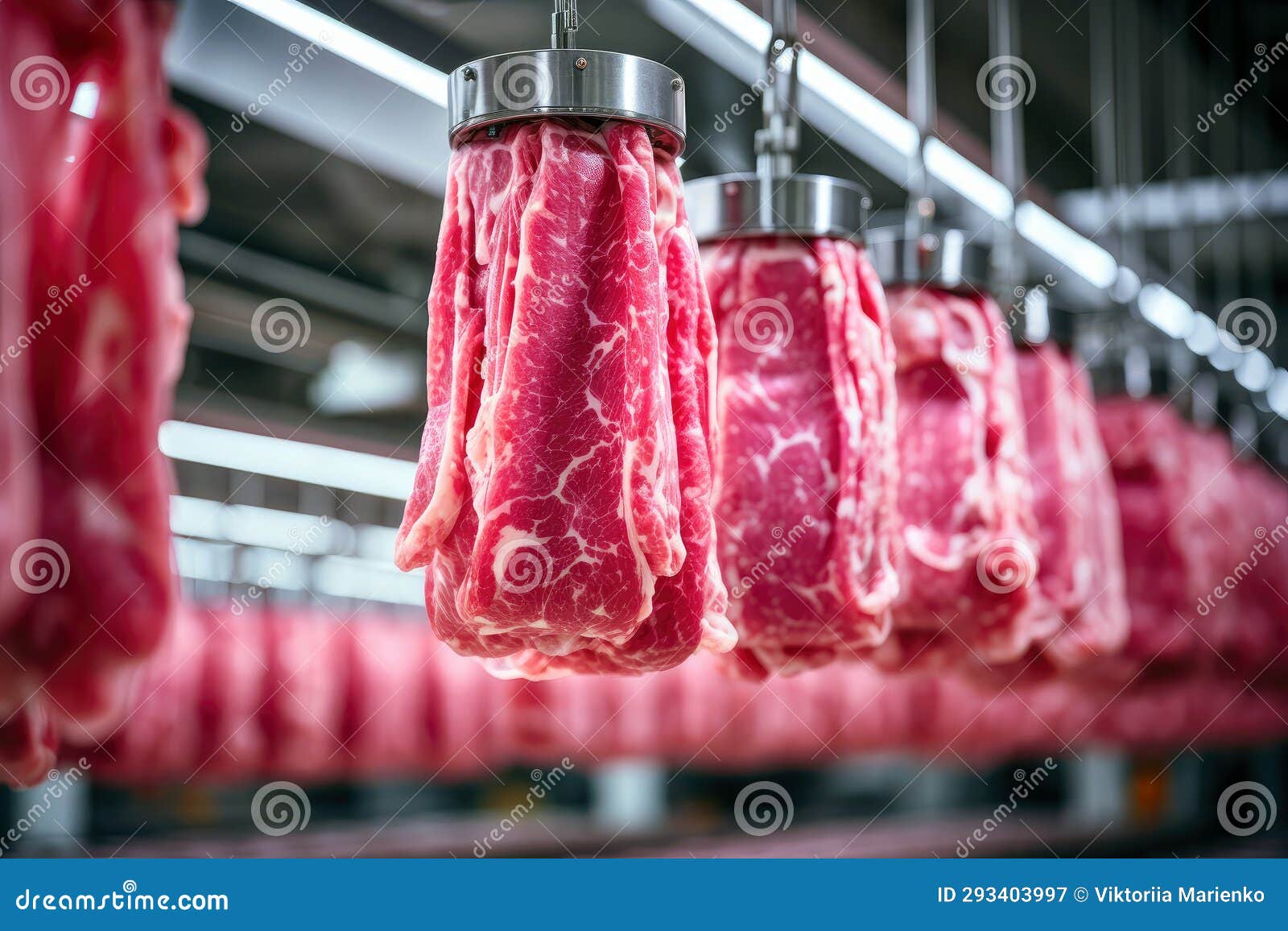 Meat Processing at the Plant Stock Illustration Illustration of